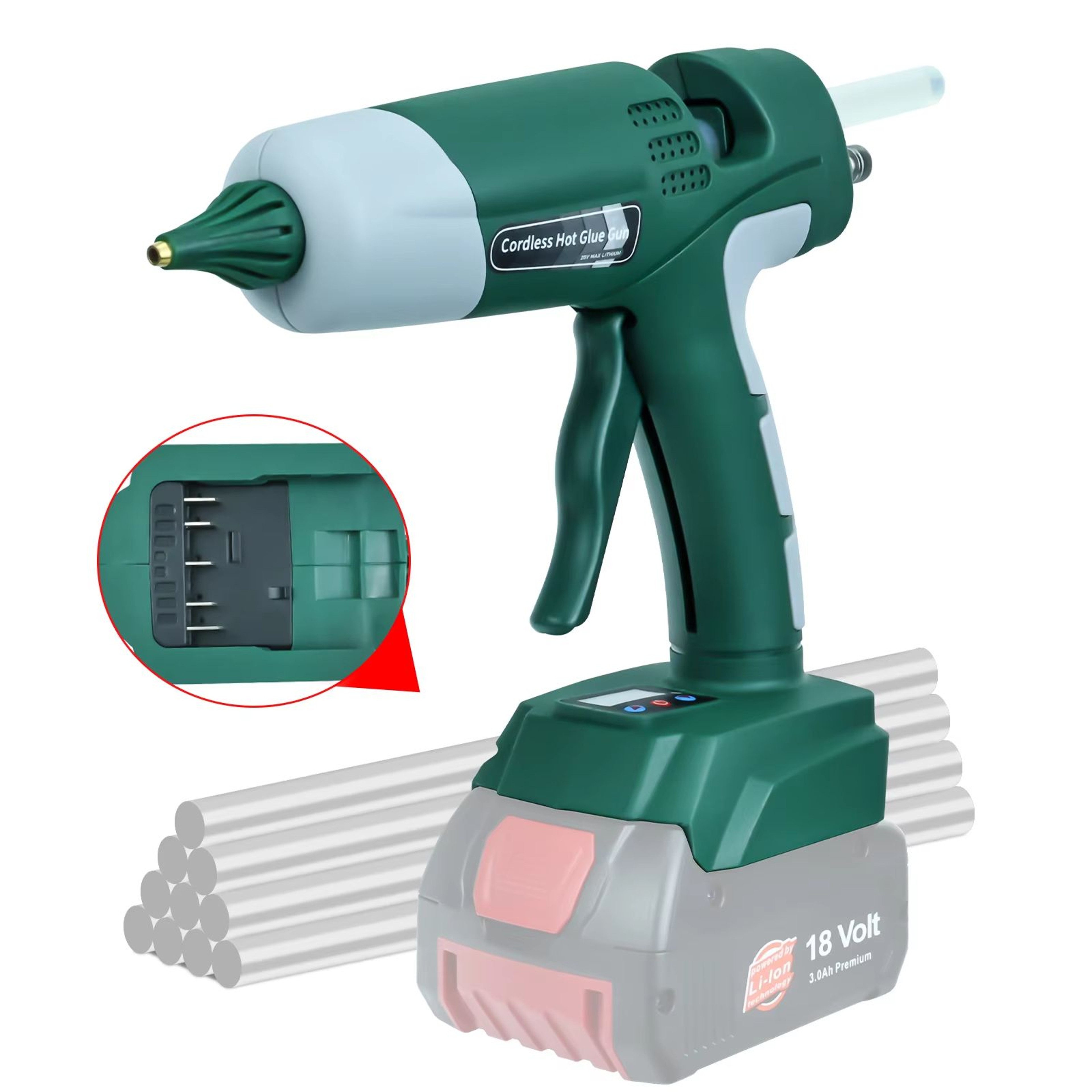 100W Cordless Hot Glue Gun With Adjustable Temperature 100220C For Bosch 18V Battery  Professional  0