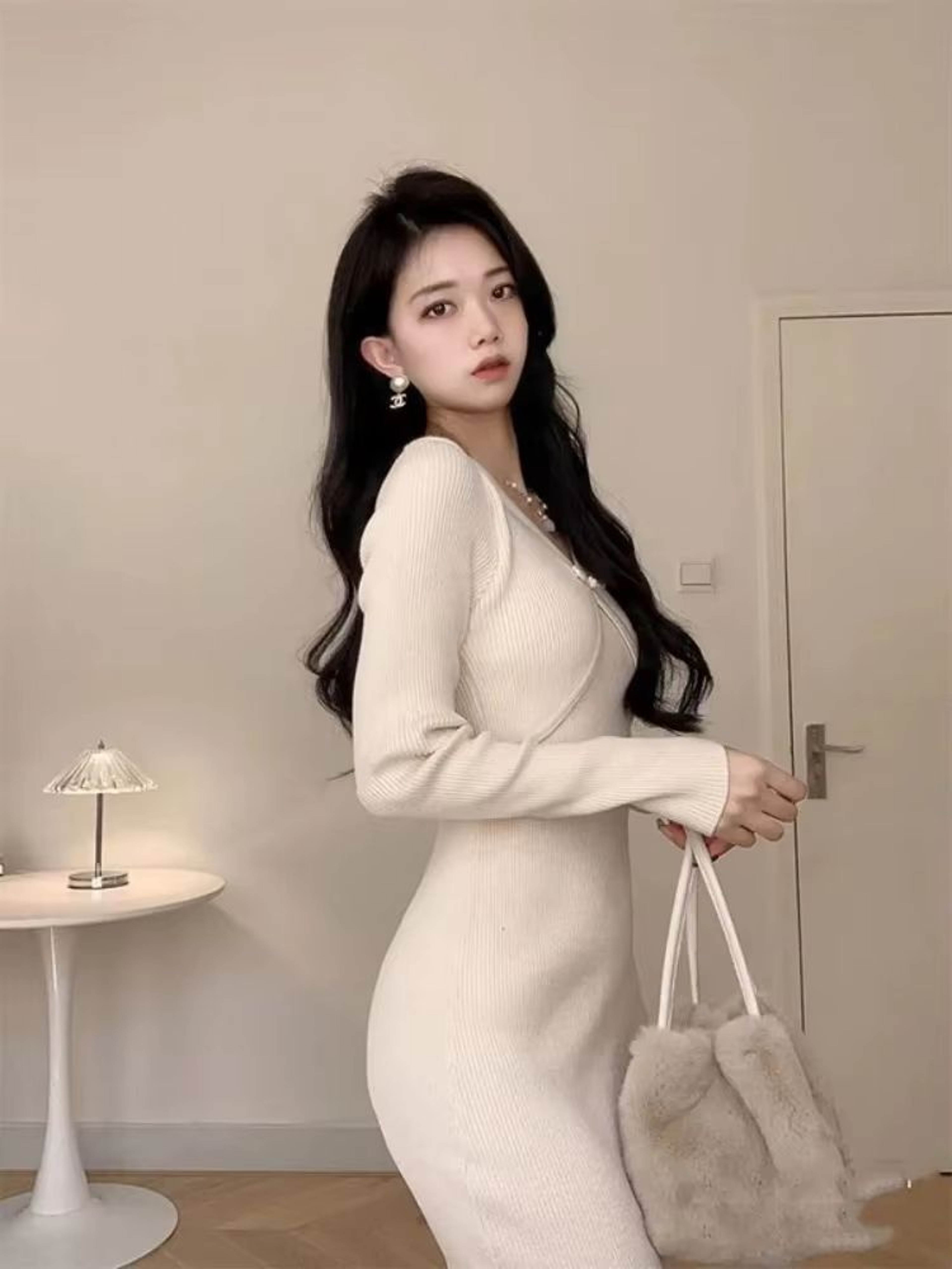Elegant Red Crochet Knit Dress Vintage Bodycon Midi Dress Luxury Womens Knit Bodycon Dress 5