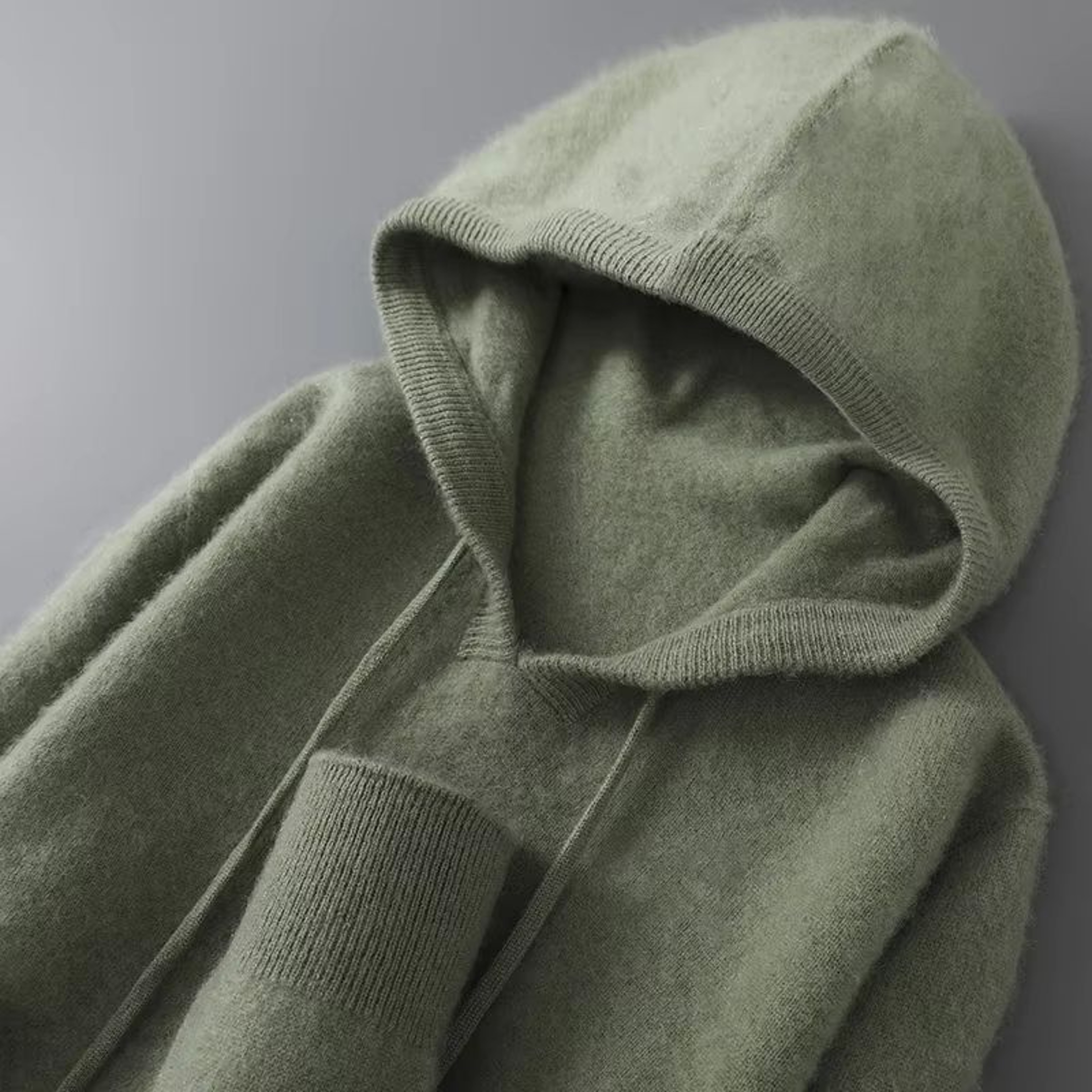 Mens Merino Wool Hooded Sweater Thick Warm Pullover Casual Winter Knit Hoodie 15