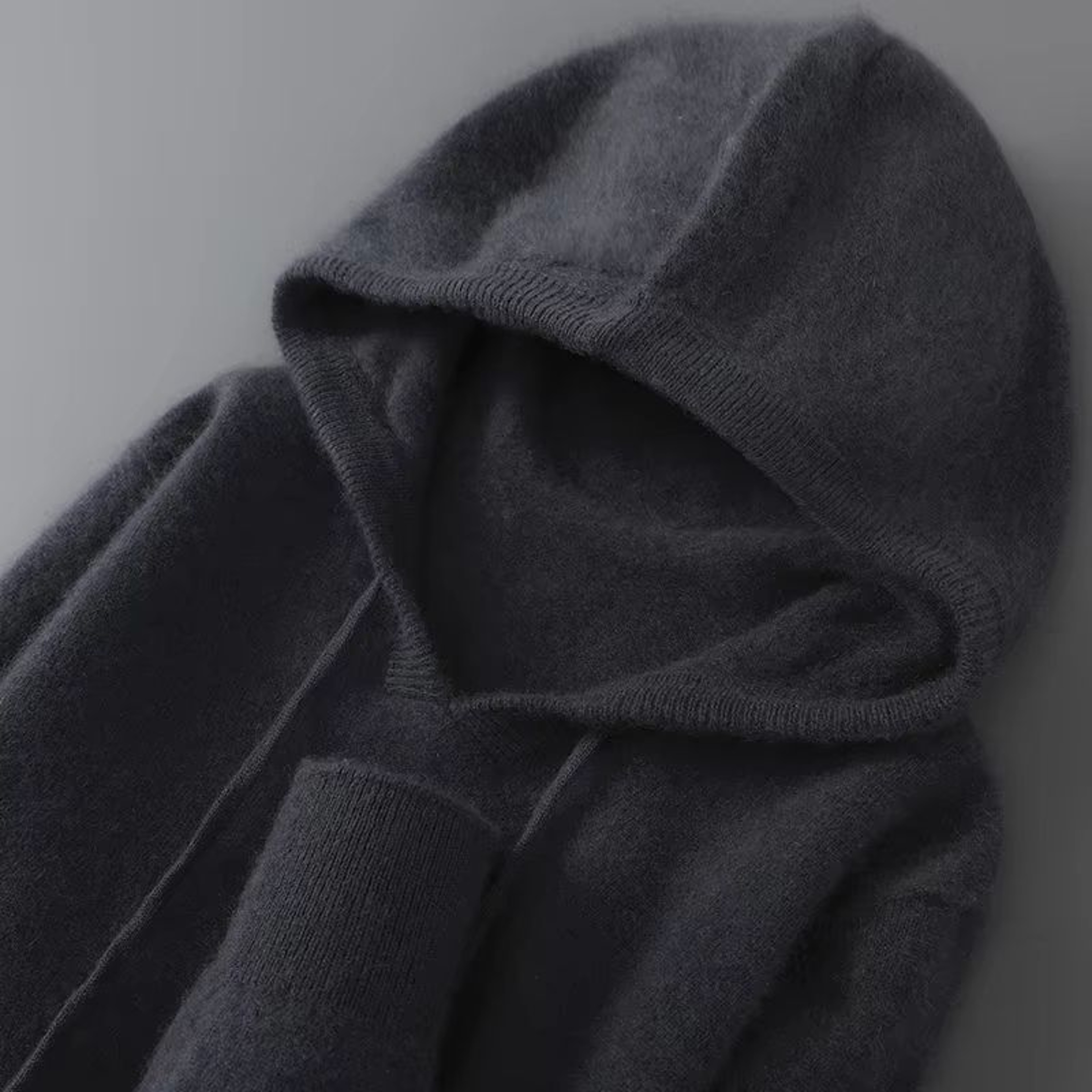 Mens Merino Wool Hooded Sweater Thick Warm Pullover Casual Winter Knit Hoodie 16