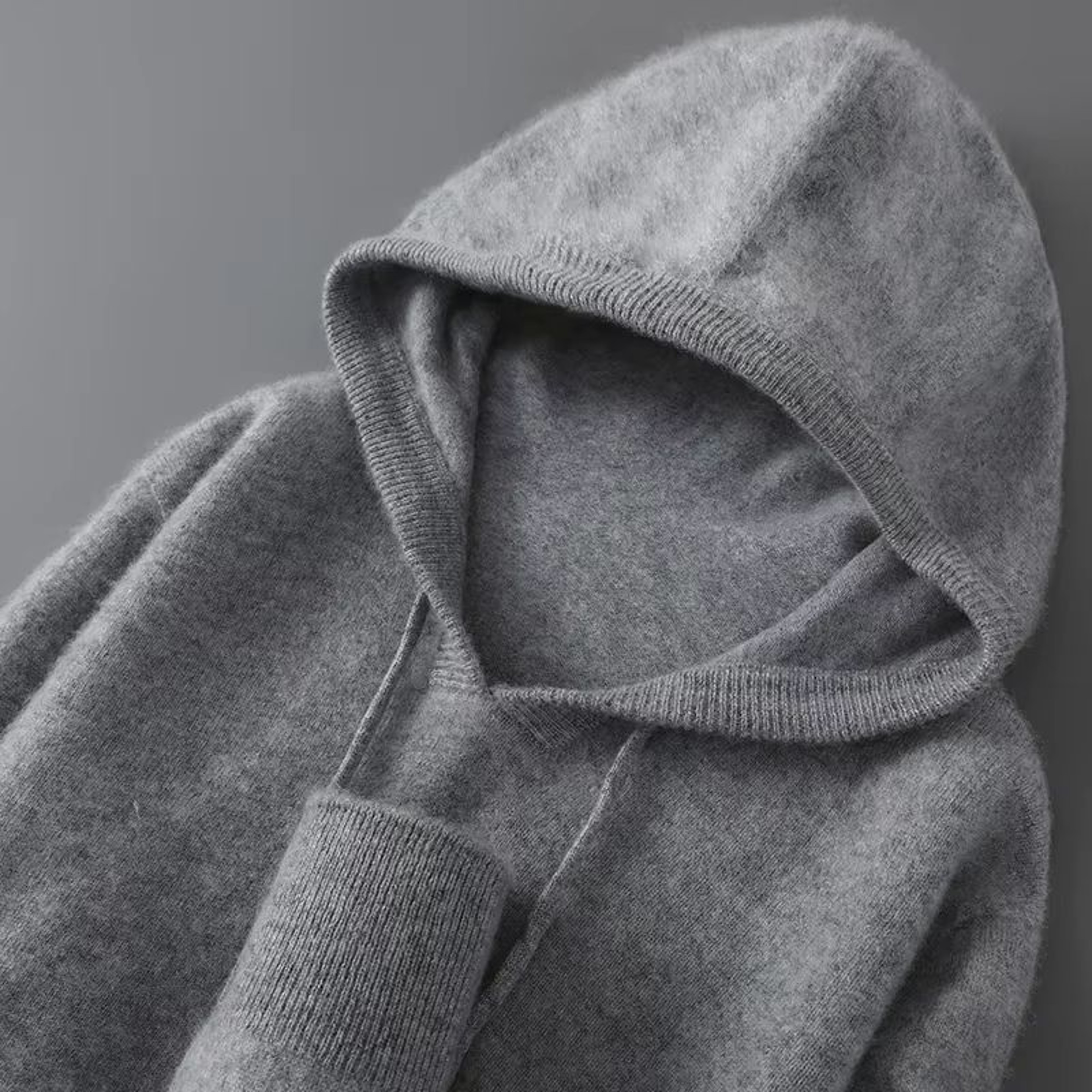 Mens Merino Wool Hooded Sweater Thick Warm Pullover Casual Winter Knit Hoodie 8