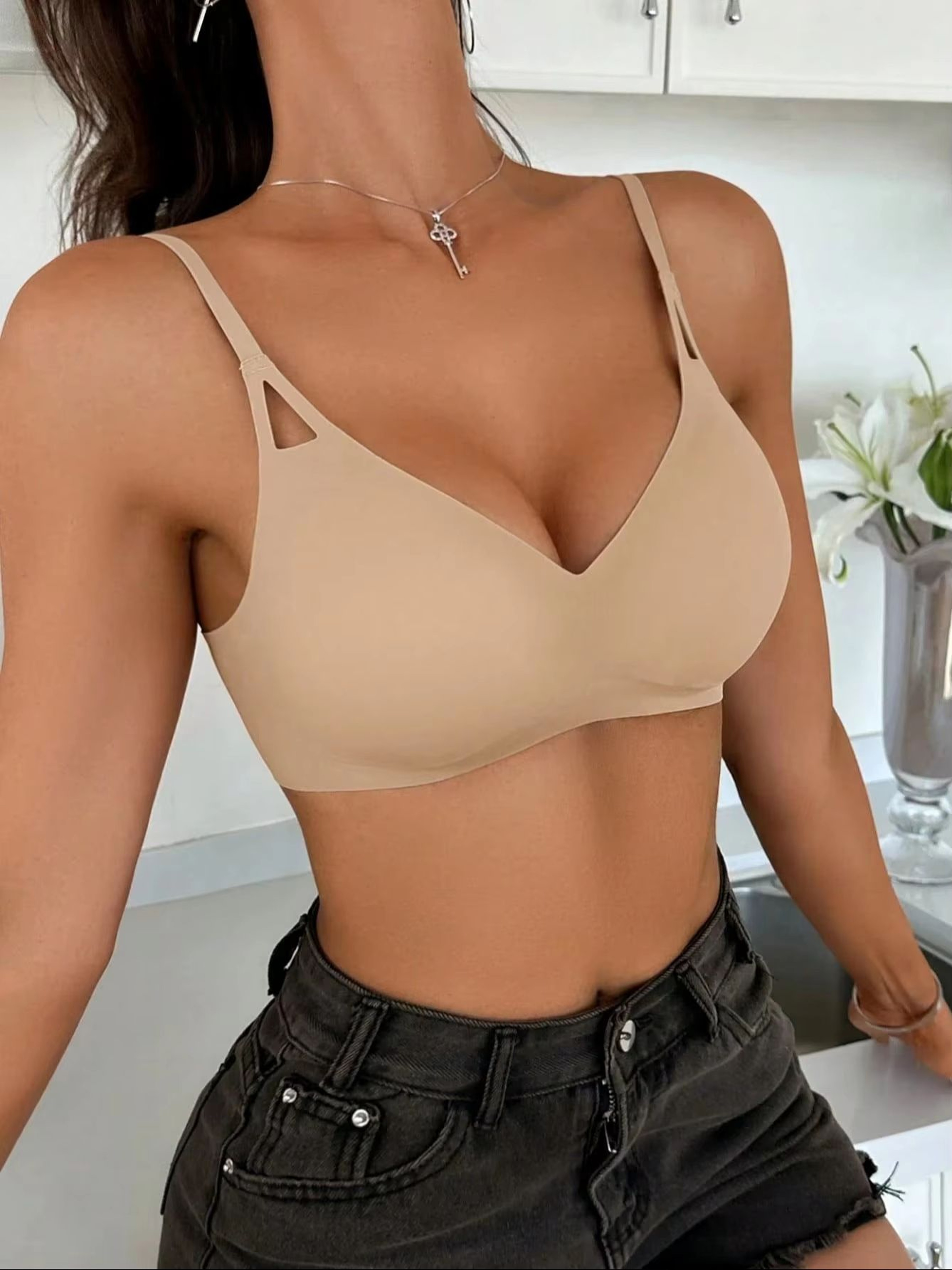 AirEase Everyday Wireless Bra Breathable Elastic Seamless Comfort Bra Soft Support Daily Travel Bra 6