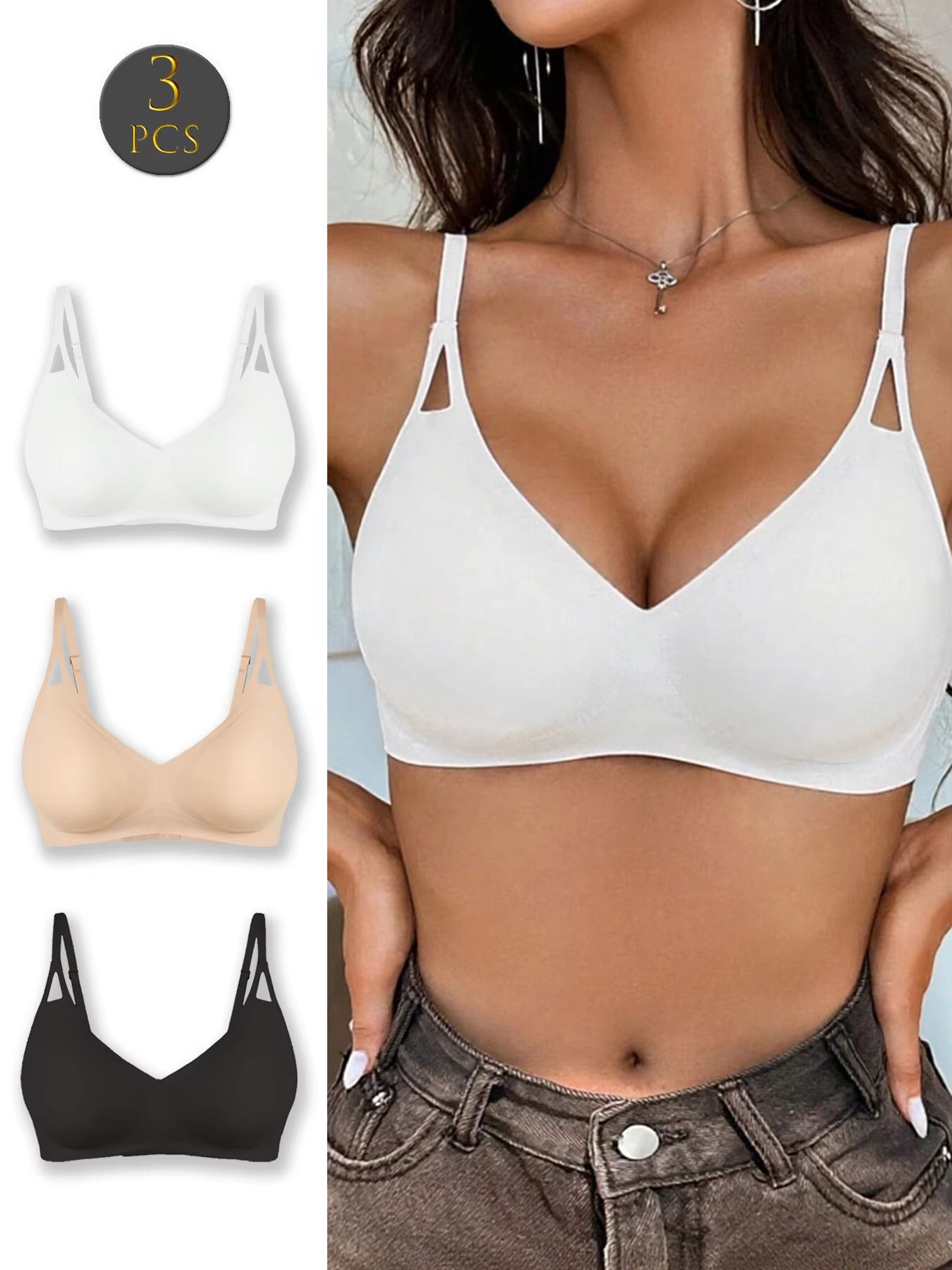 AirEase Everyday Wireless Bra Breathable Elastic Seamless Comfort Bra Soft Support Daily Travel Bra 9