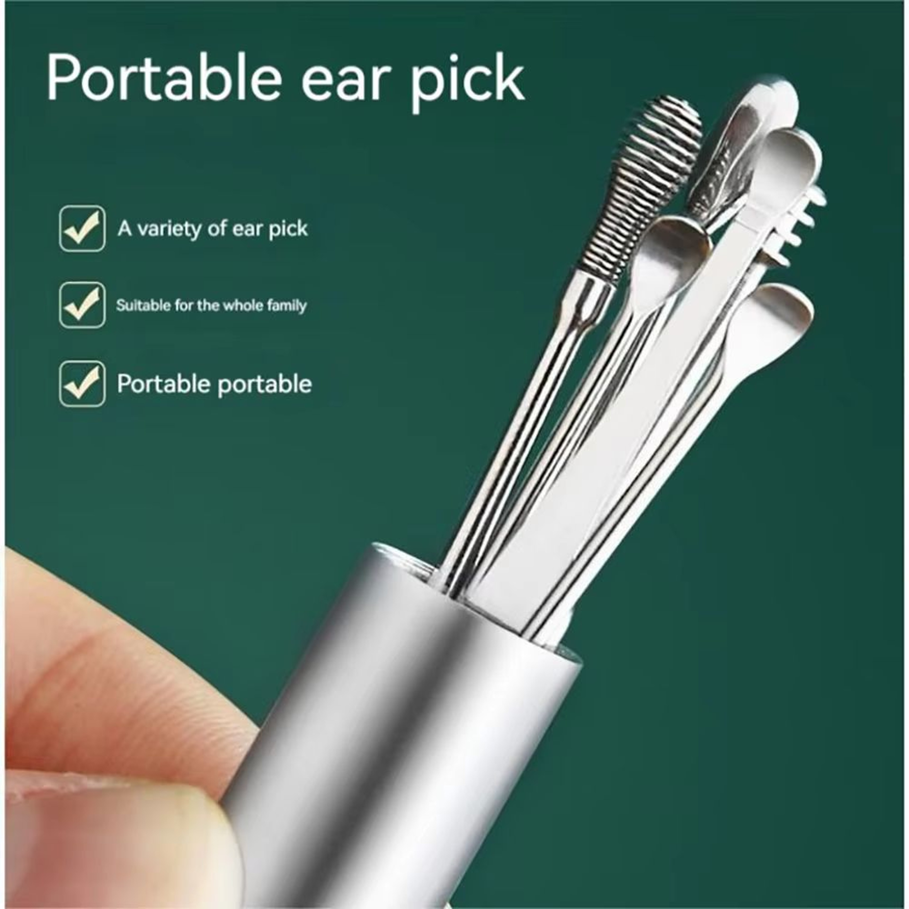 6 Piece Ear Wax Removal Kit Stainless Steel Ear Cleaner Tools Spiral Earpick  Curette Set 0