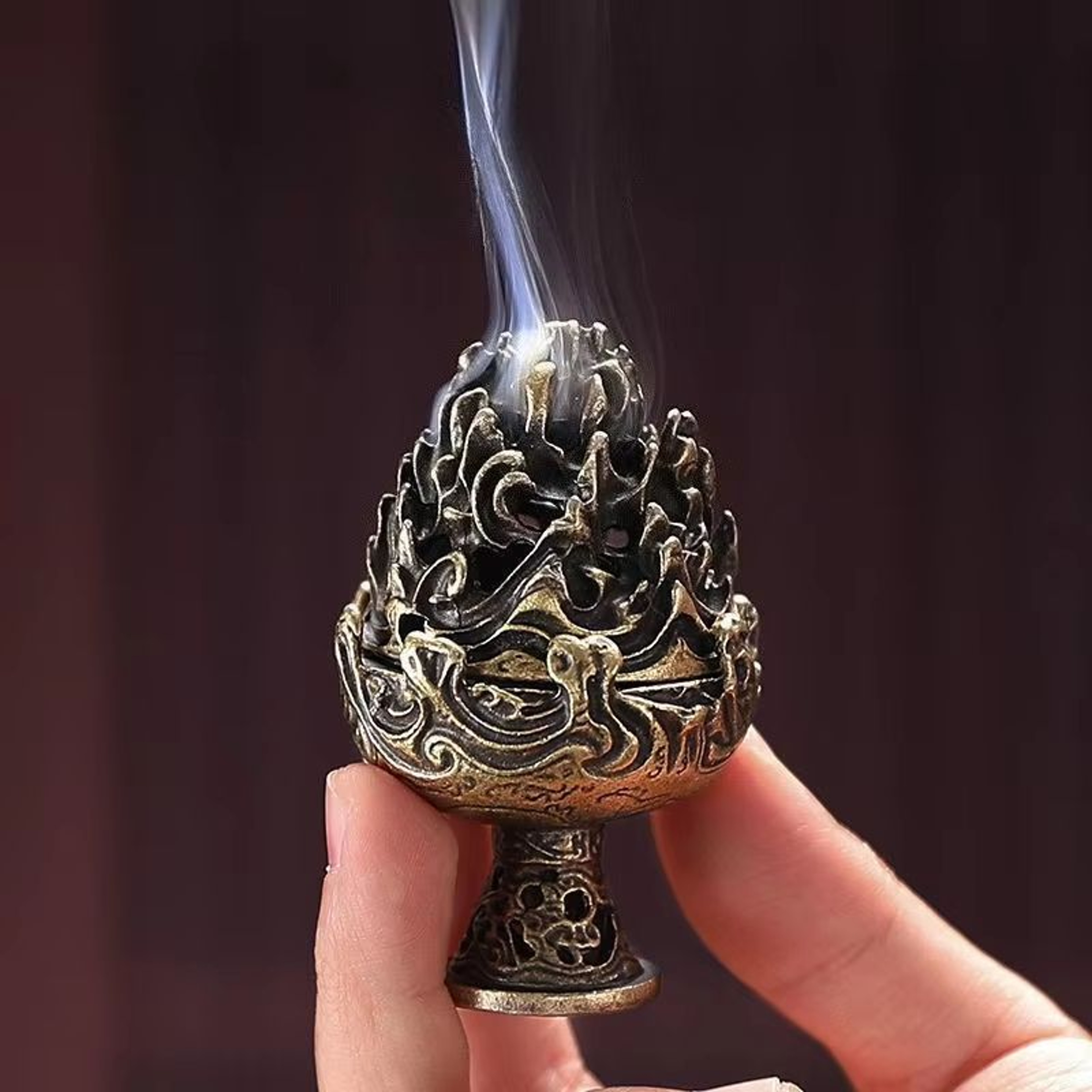 Boshan Mountain Incense Burner Mini Tabletop Zen Decor Portable Aromatherapy Holder 0