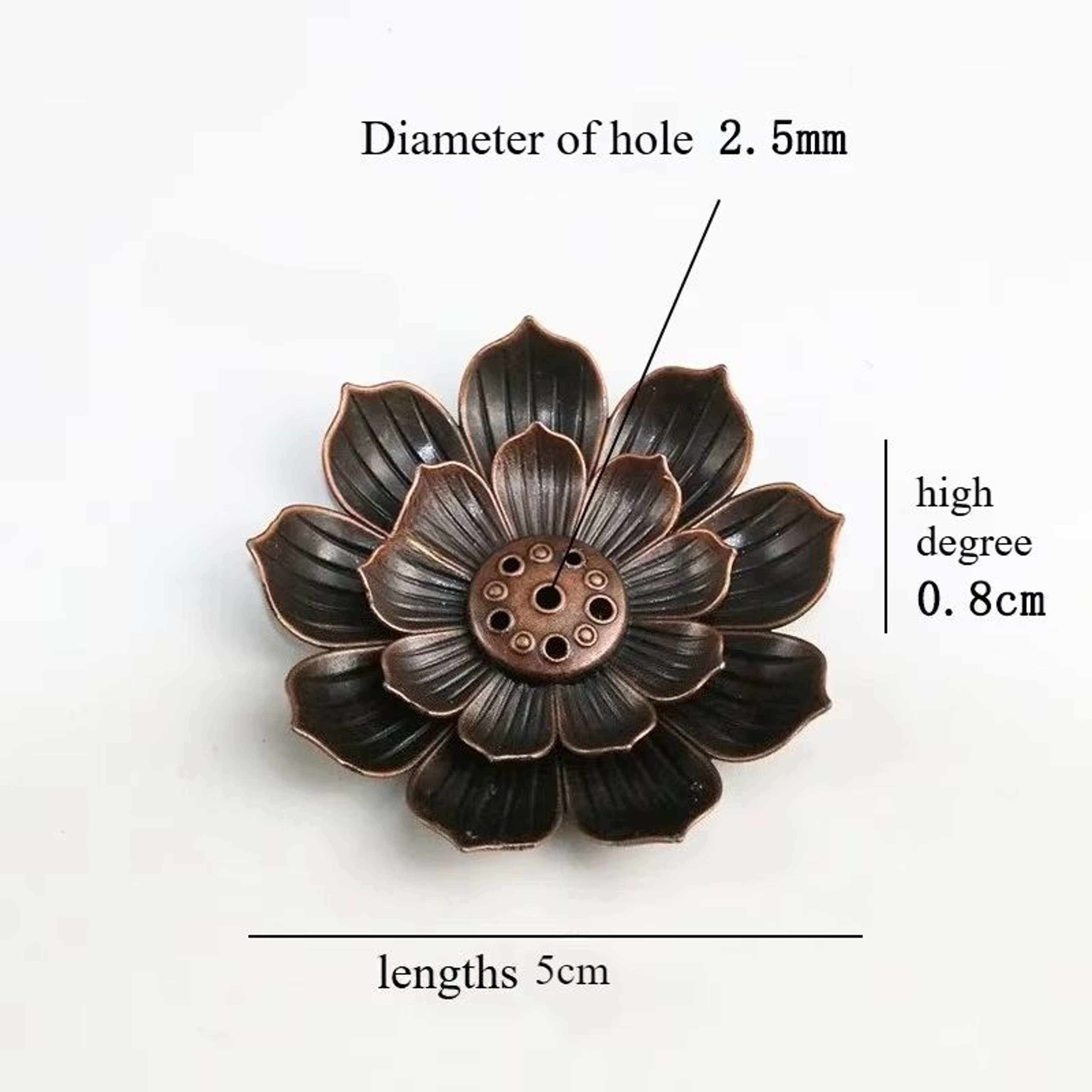 Bronze Lotus Alloy Incense Burner Plate Stick Holder Zen Meditation Decor 7