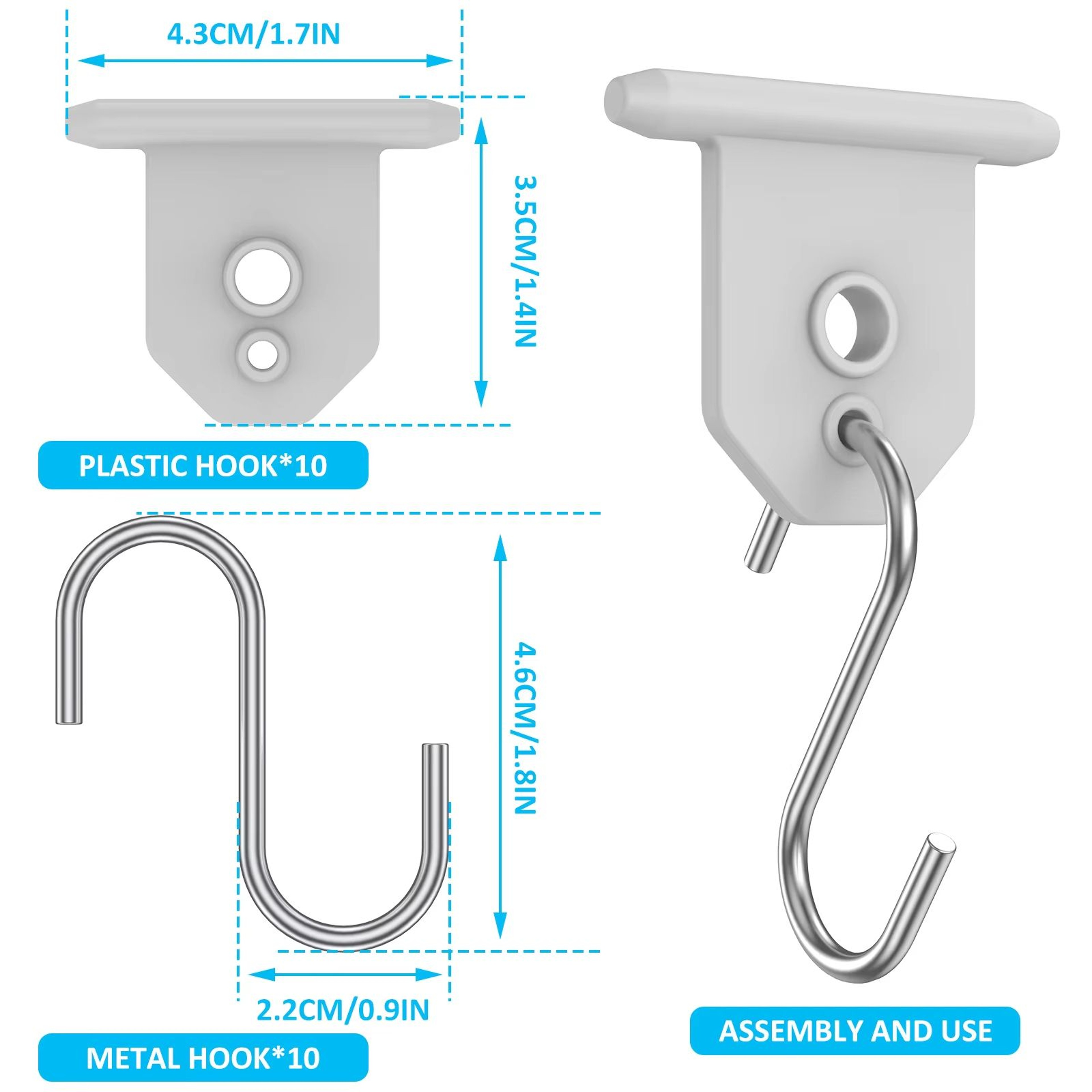 Heavy Duty SShaped RV Awning Hooks Metal Camping Light And Gear Hangers 10PCS 5