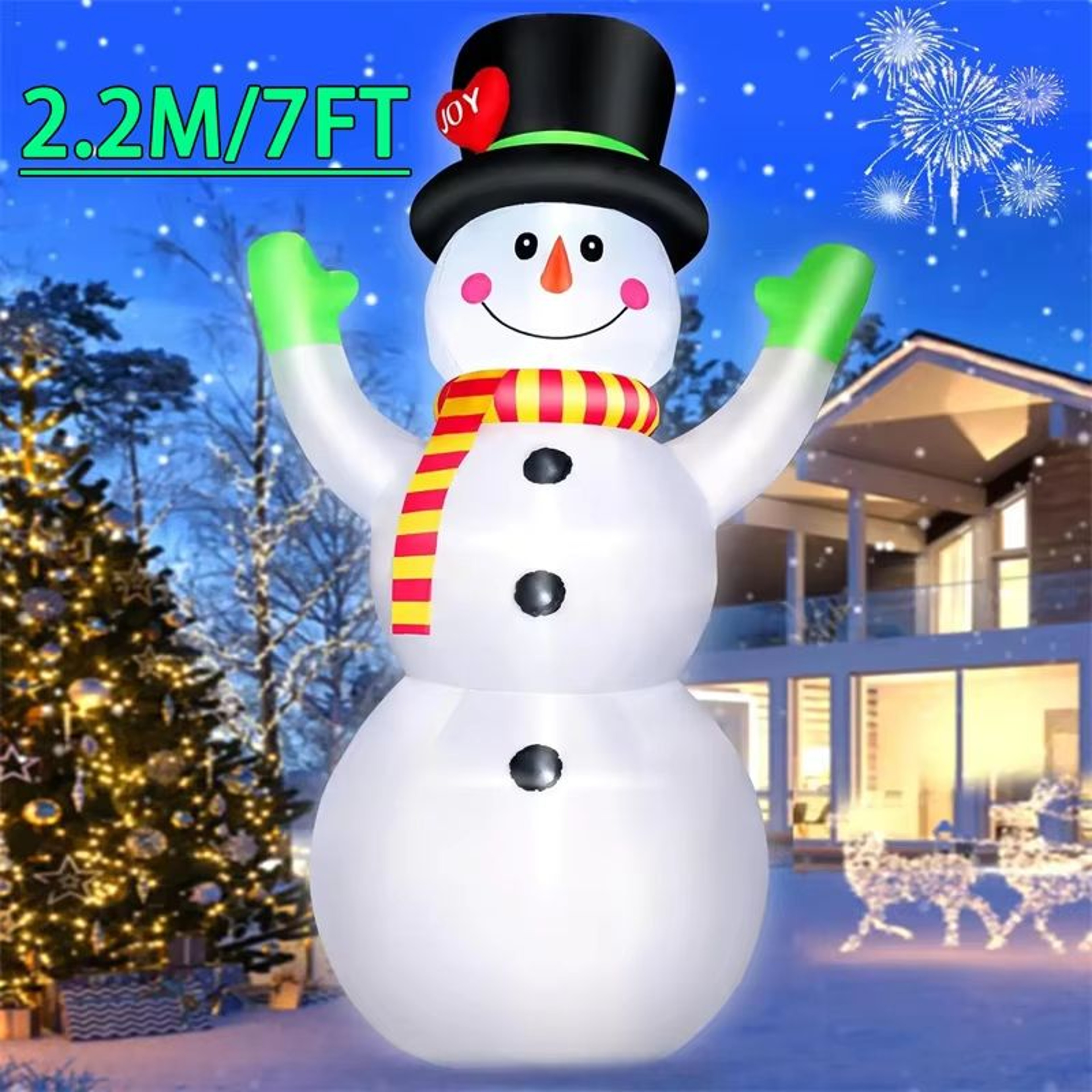 7087in Inflatable Christmas Decoration Santa Backpack LED Outdoor Holiday Display 9