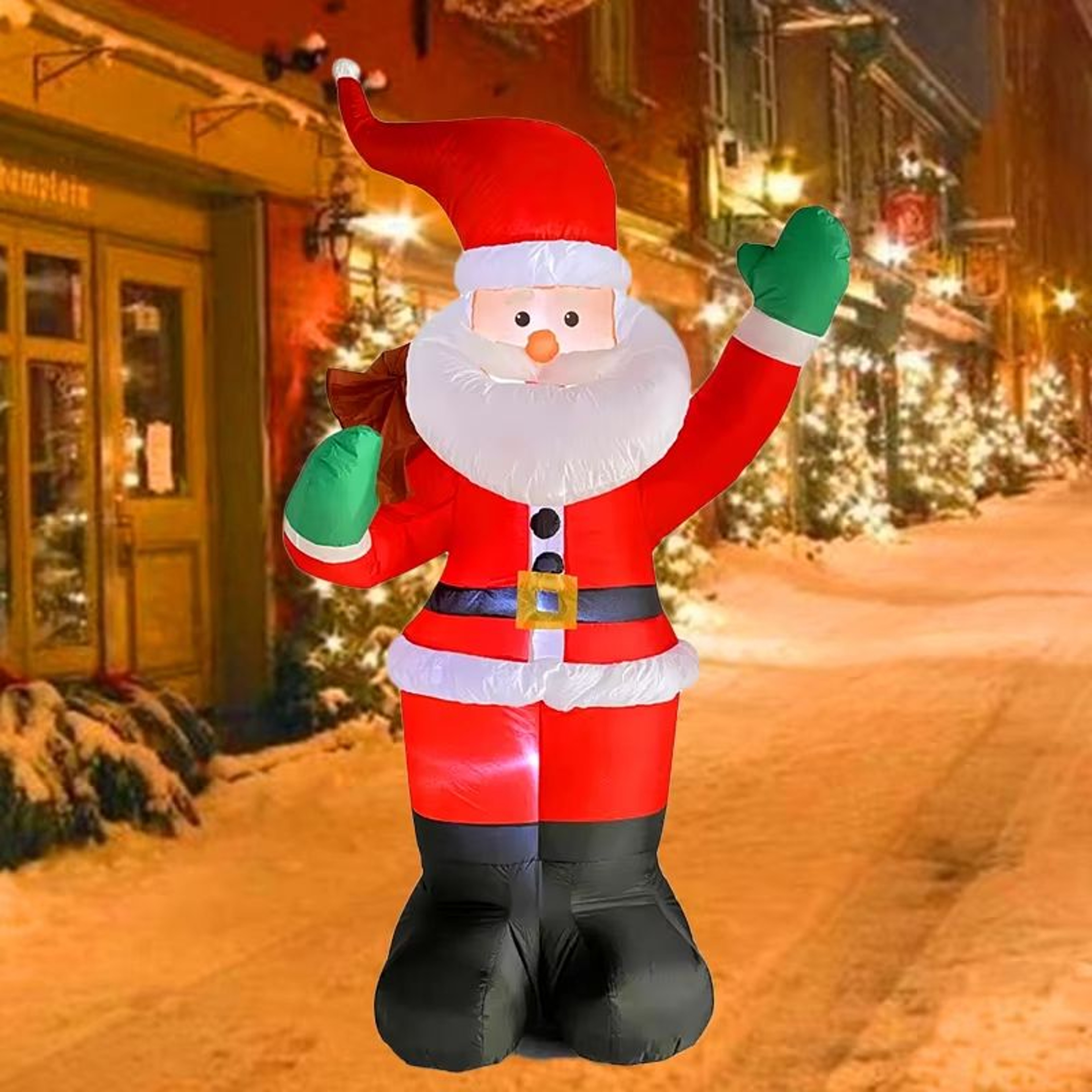 7087in Inflatable Christmas Decoration Santa Backpack LED Outdoor Holiday Display 2