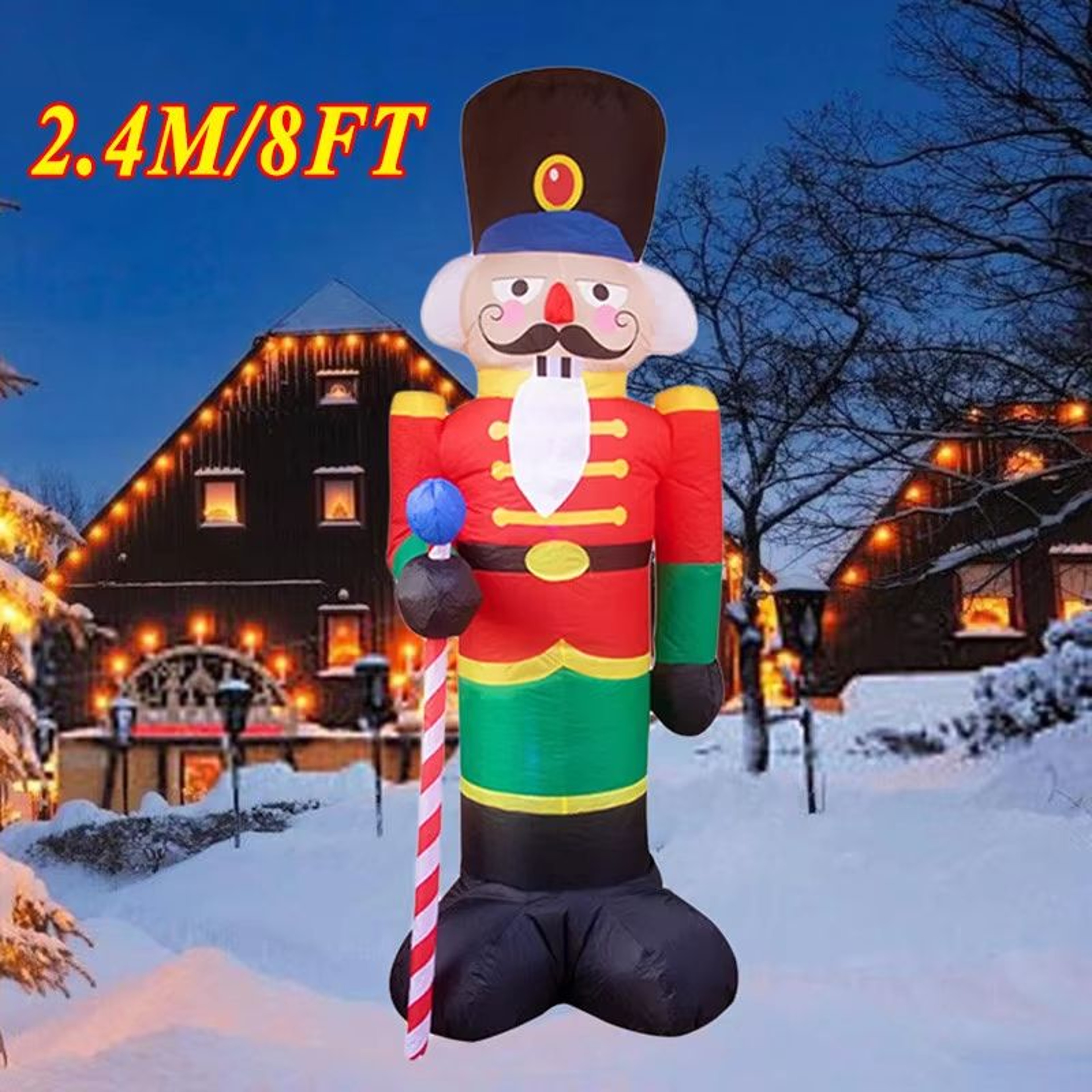7087in Inflatable Christmas Decoration Santa Backpack LED Outdoor Holiday Display 7