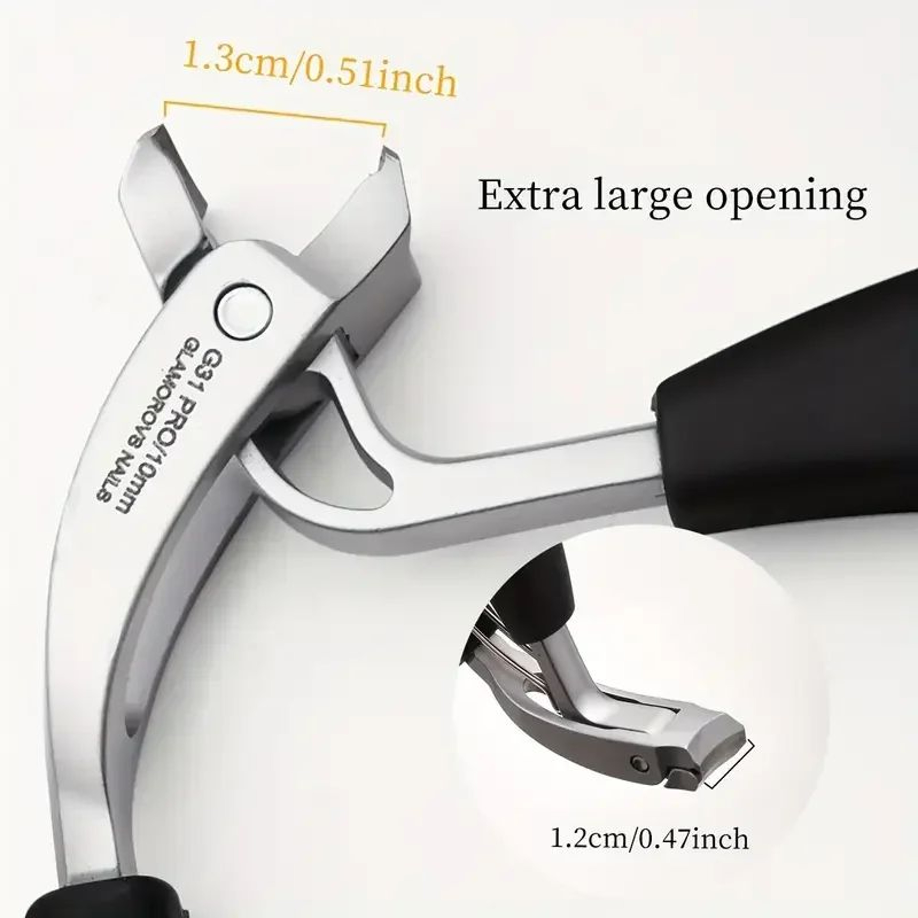 Heavy Duty Wide Jaw Nail Clippers Anti Splash Stainless Steel Toenail Cutter For Thick Nails 3