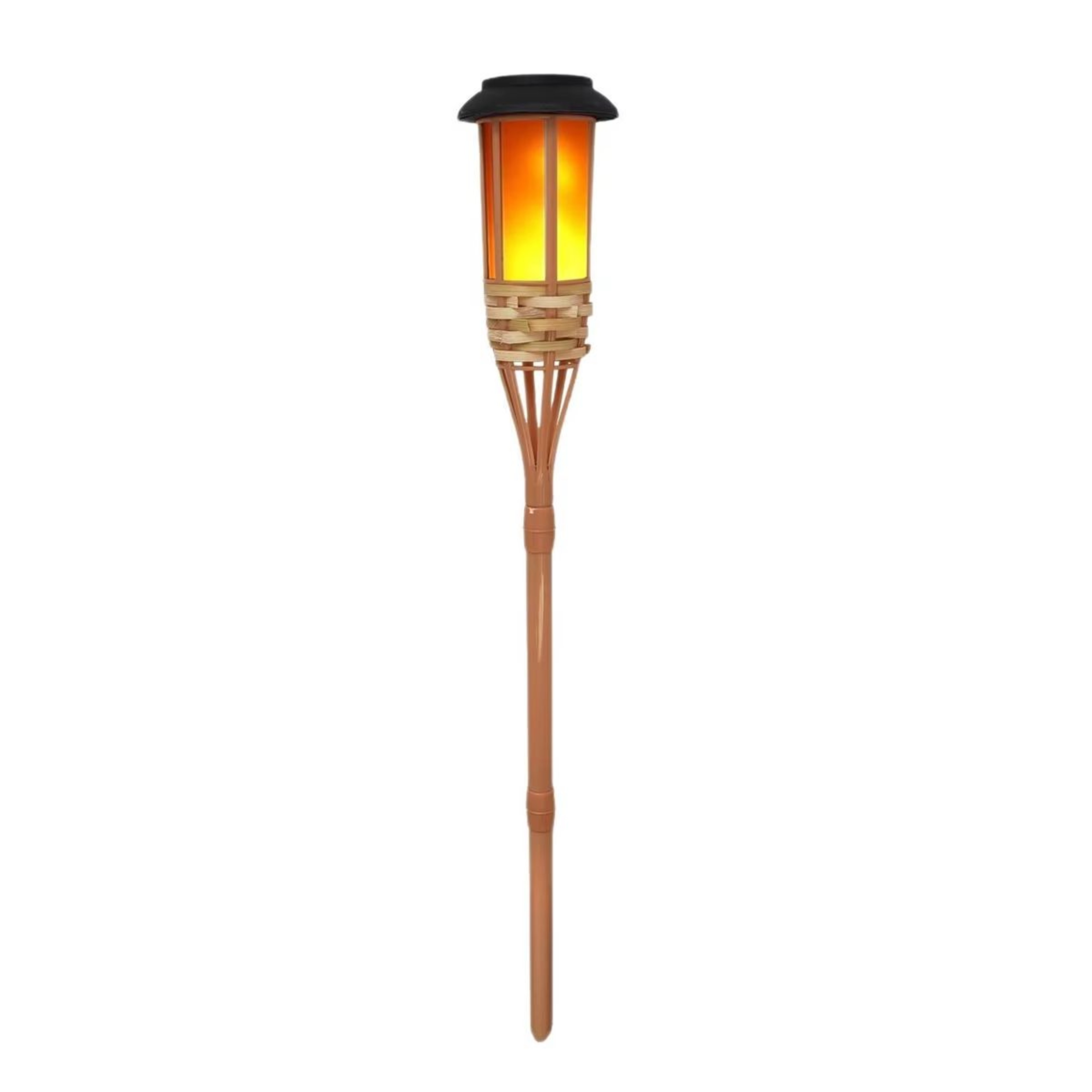 Solar Flickering Flame Torch Lights Waterproof Bamboo Outdoor Garden Pathway Decor 6