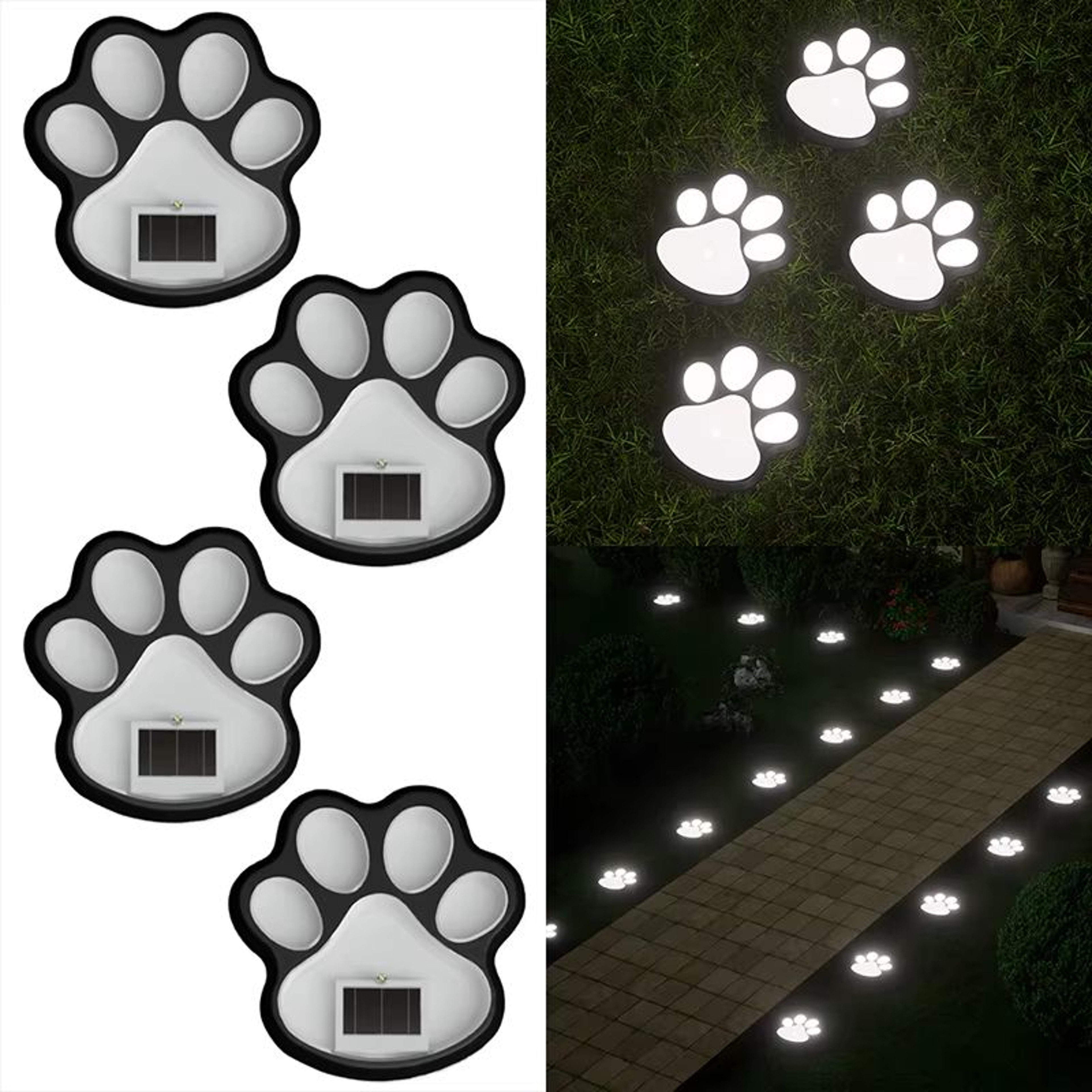 Solar Paw Print LED Garden Lights Waterproof Outdoor Pathway Lawn Decor 7
