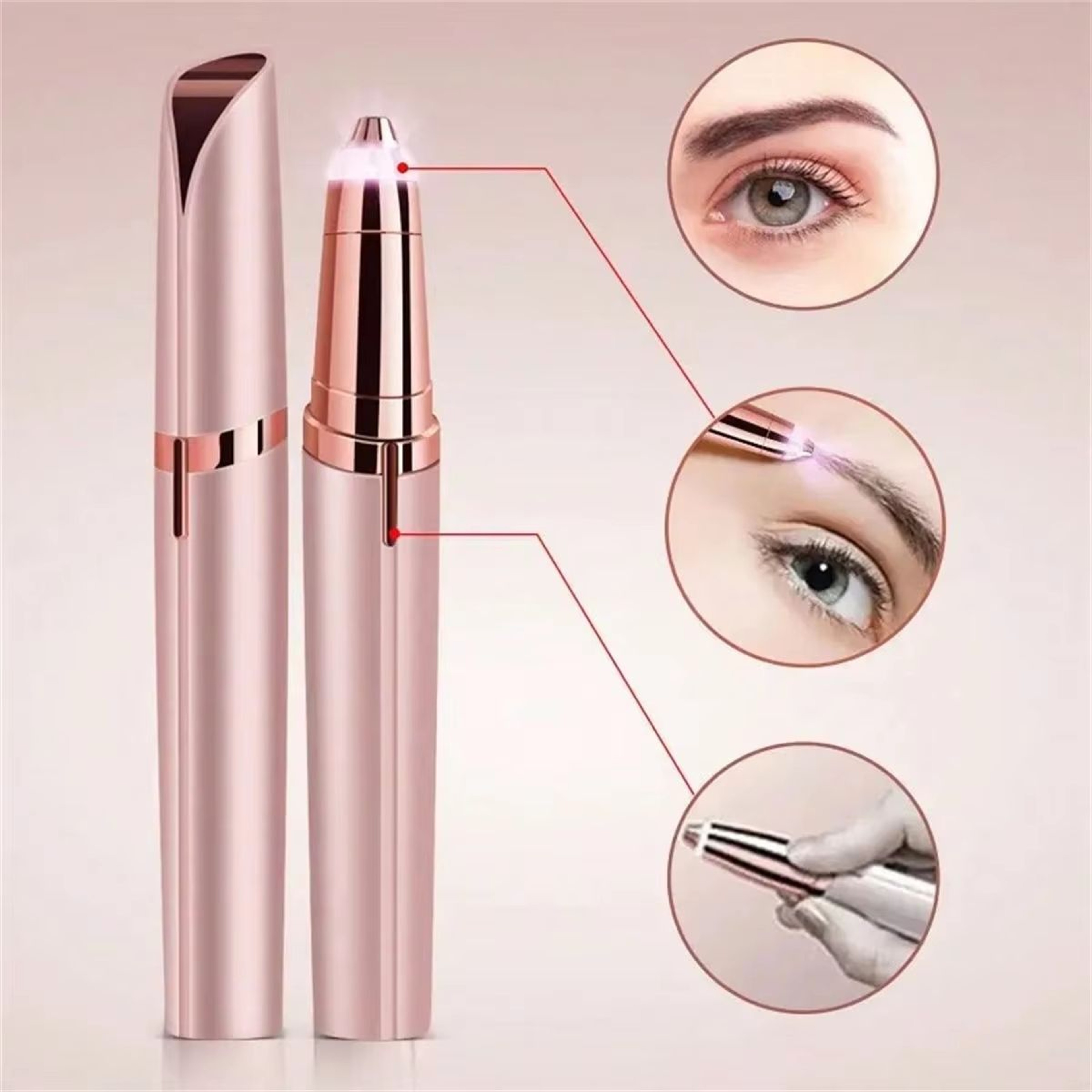 Portable Electric Eyebrow Trimmer Painless Facial Hair Remover USB Rechargeable Precision Shaver 6