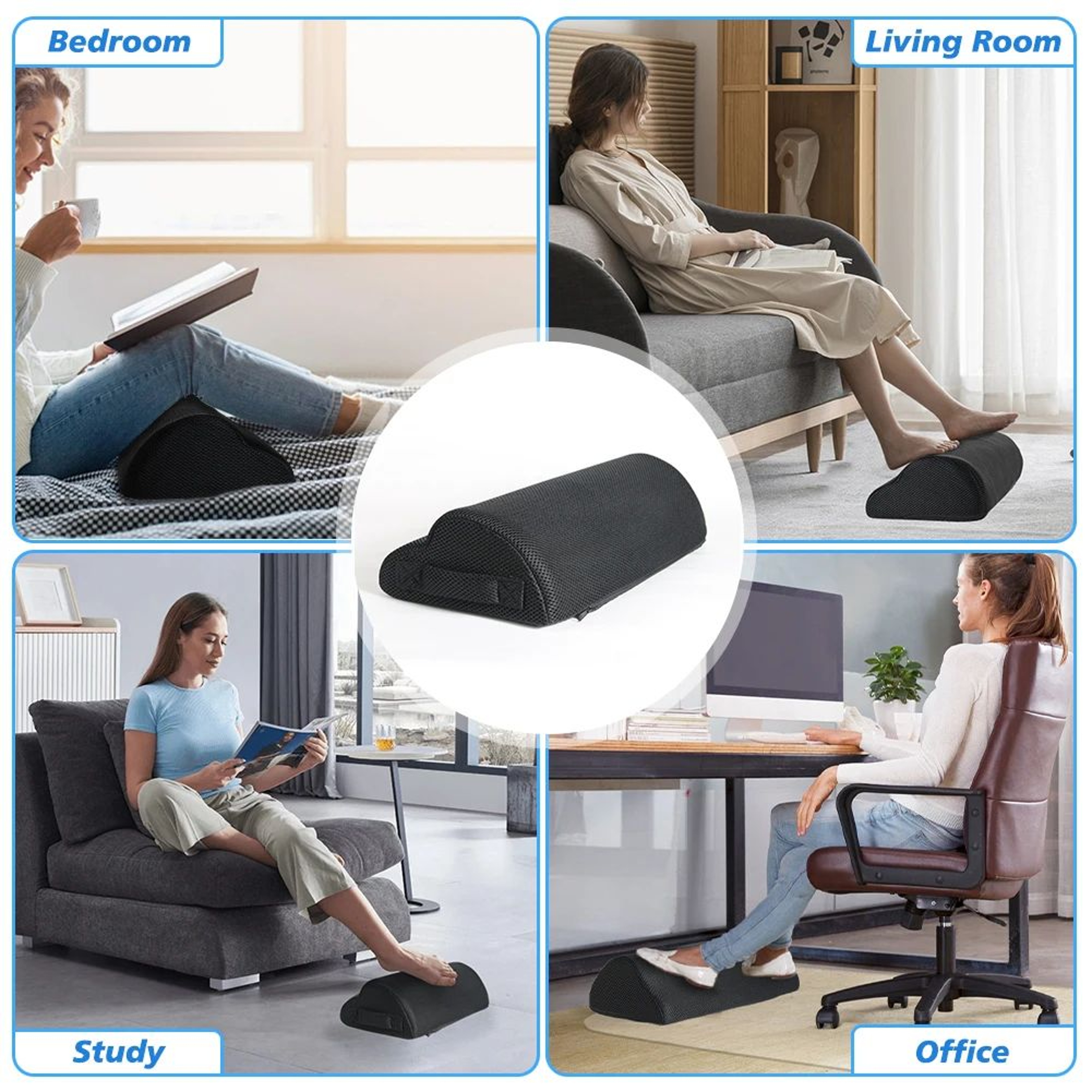 Ergonomic Memory Foam Foot Rest Cushion For Under Desk Comfort And Leg Support 2