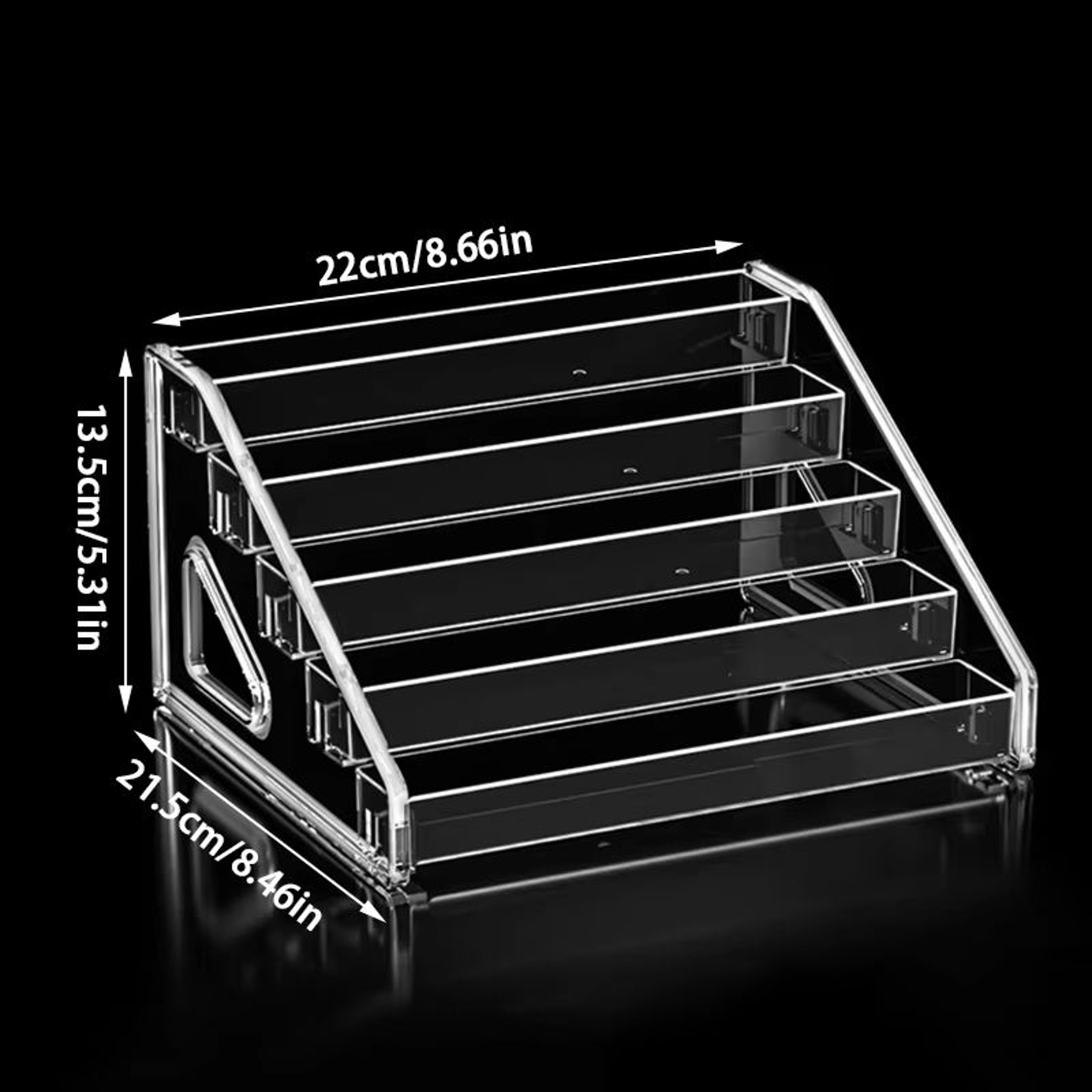 Acrylic Anime Badge Display Organizer Ladder Shelf Transparent Desktop Rack 7