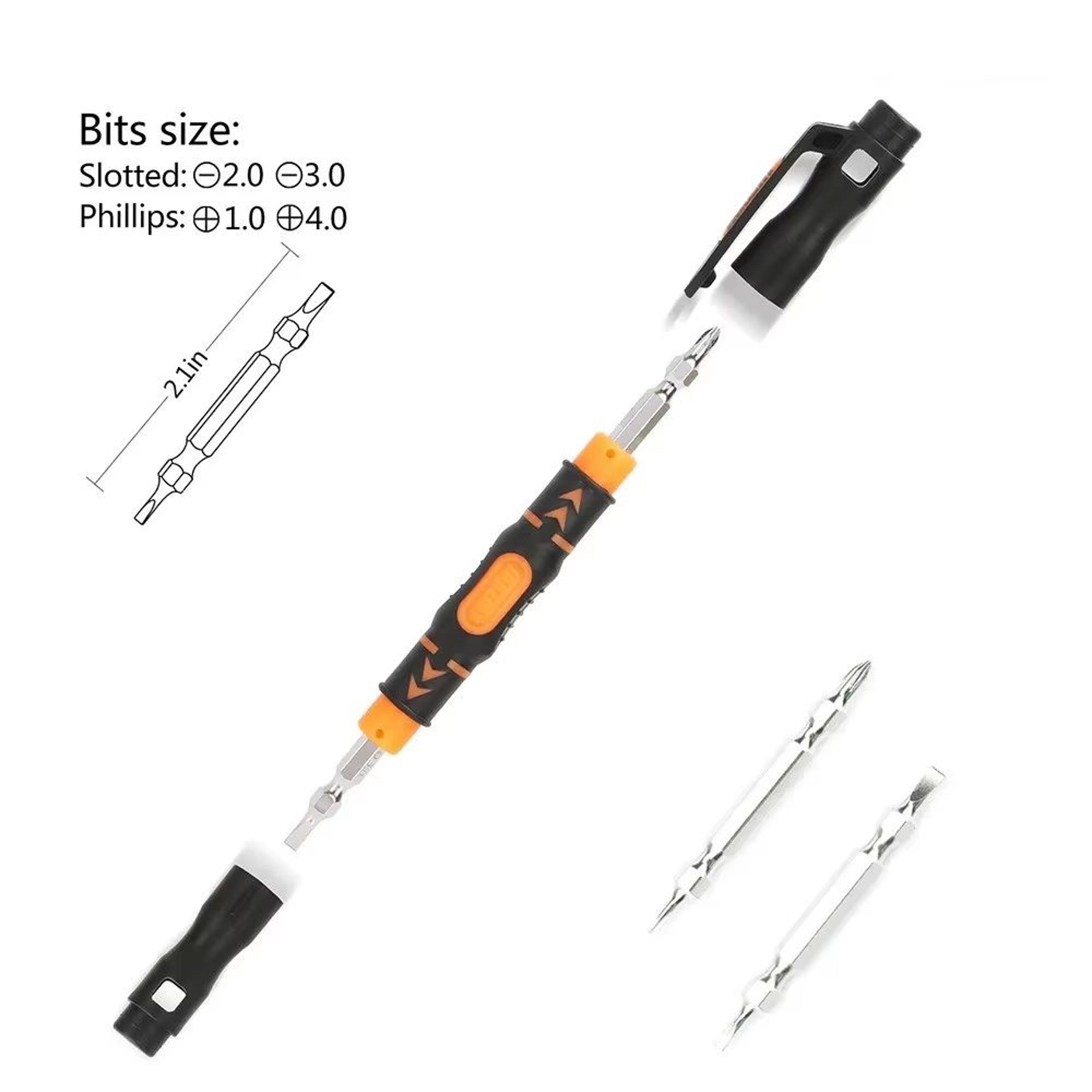 3 In 1 Magnetic Screwdriver Pen Portable Double Head Repair Tool With Phillips And Slotted Bits 5