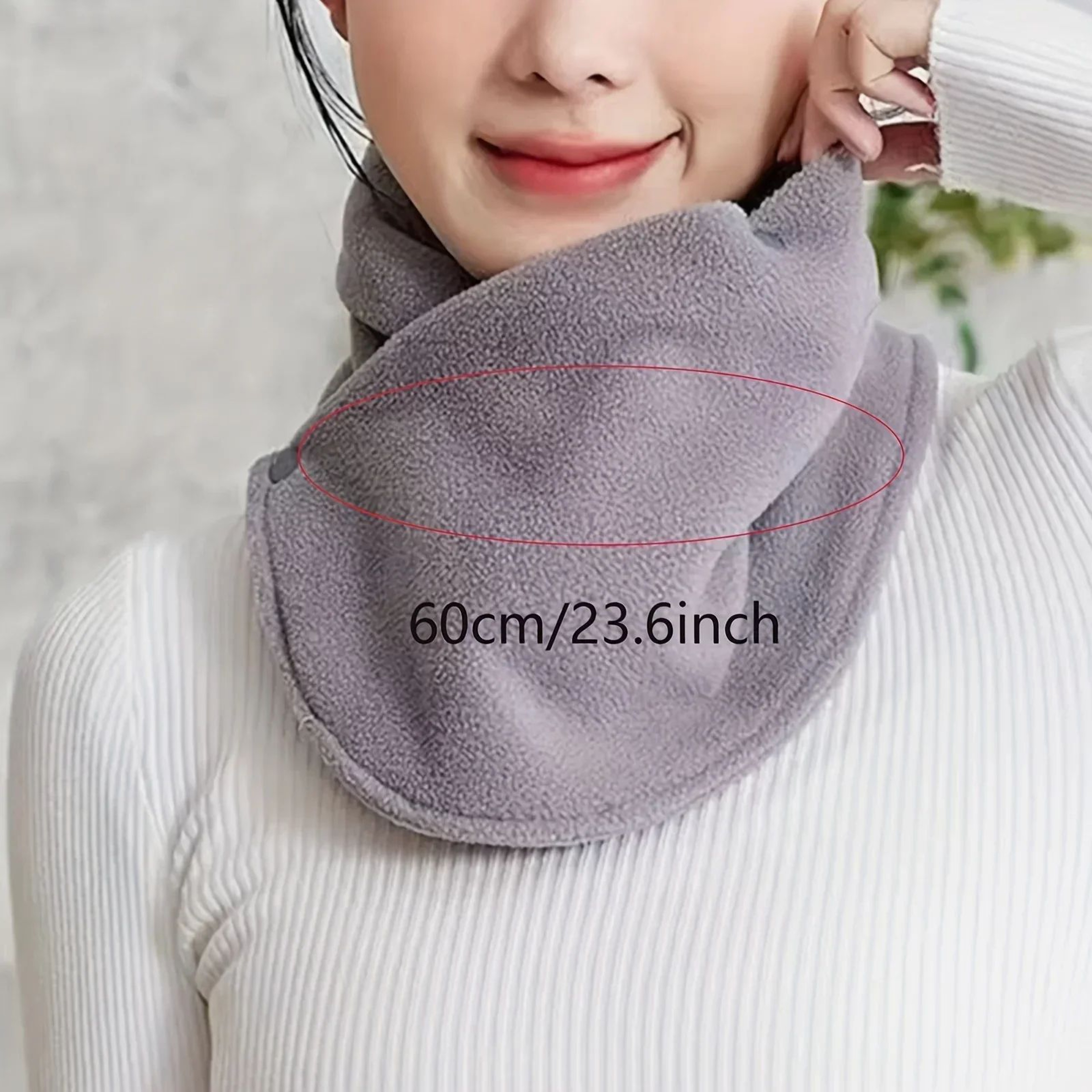 Womens Lamb Fleece Neck Warmer Snood Plush Fake Collar Winter Scarf One Size 2