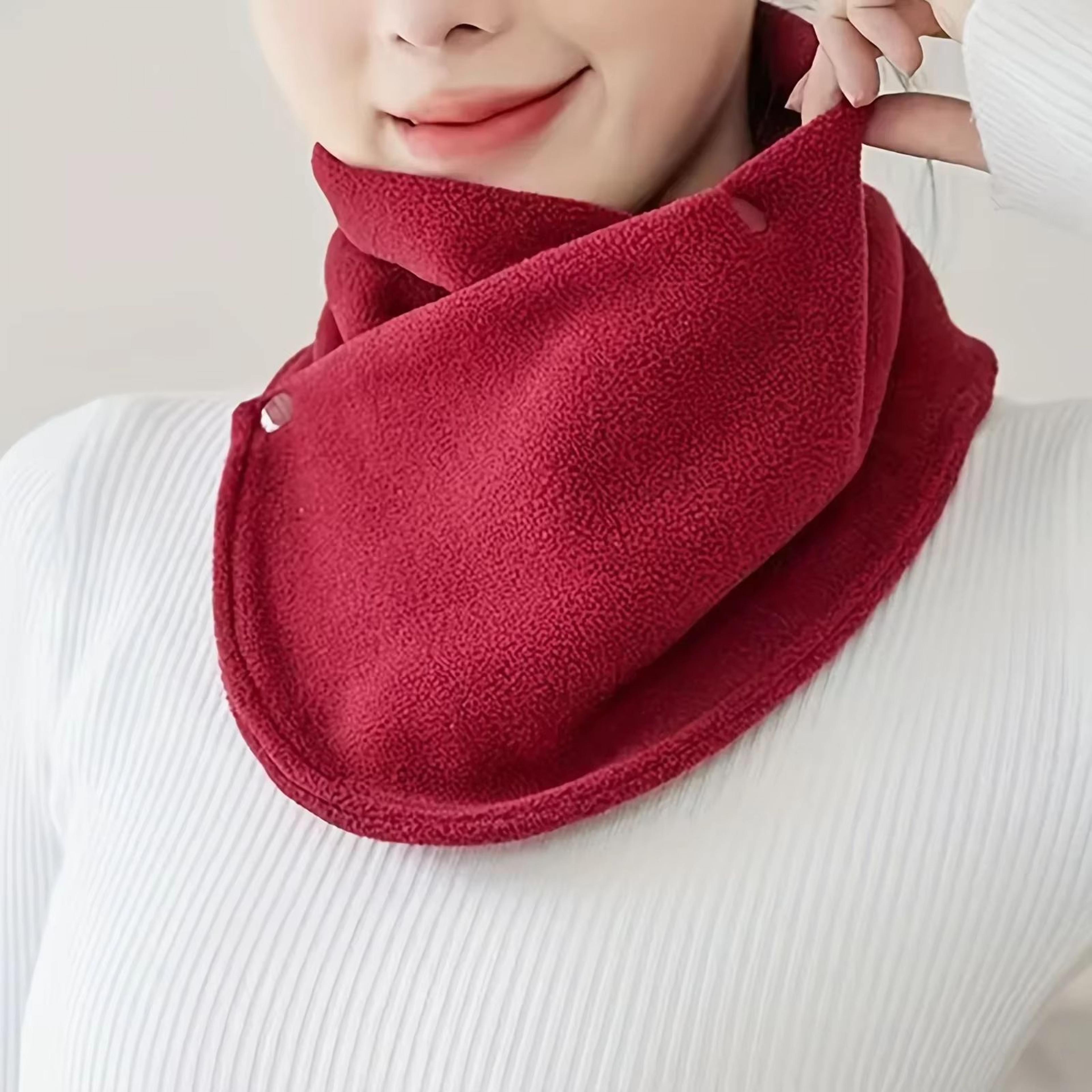 Womens Lamb Fleece Neck Warmer Snood Plush Fake Collar Winter Scarf One Size 5