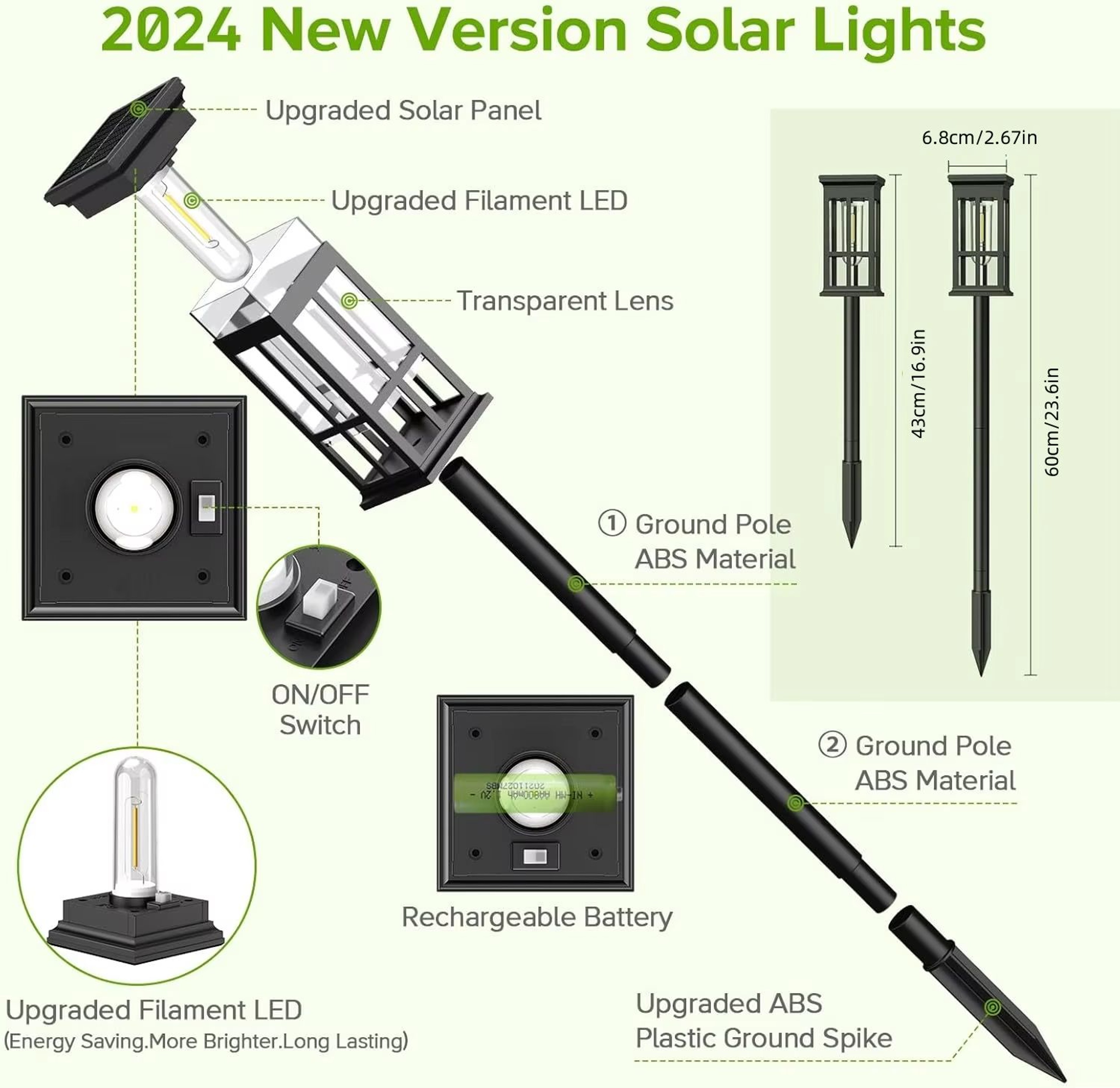 SolarGlow LED Pathway Lights Set For Garden Walkways And Outdoor Landscaping 2