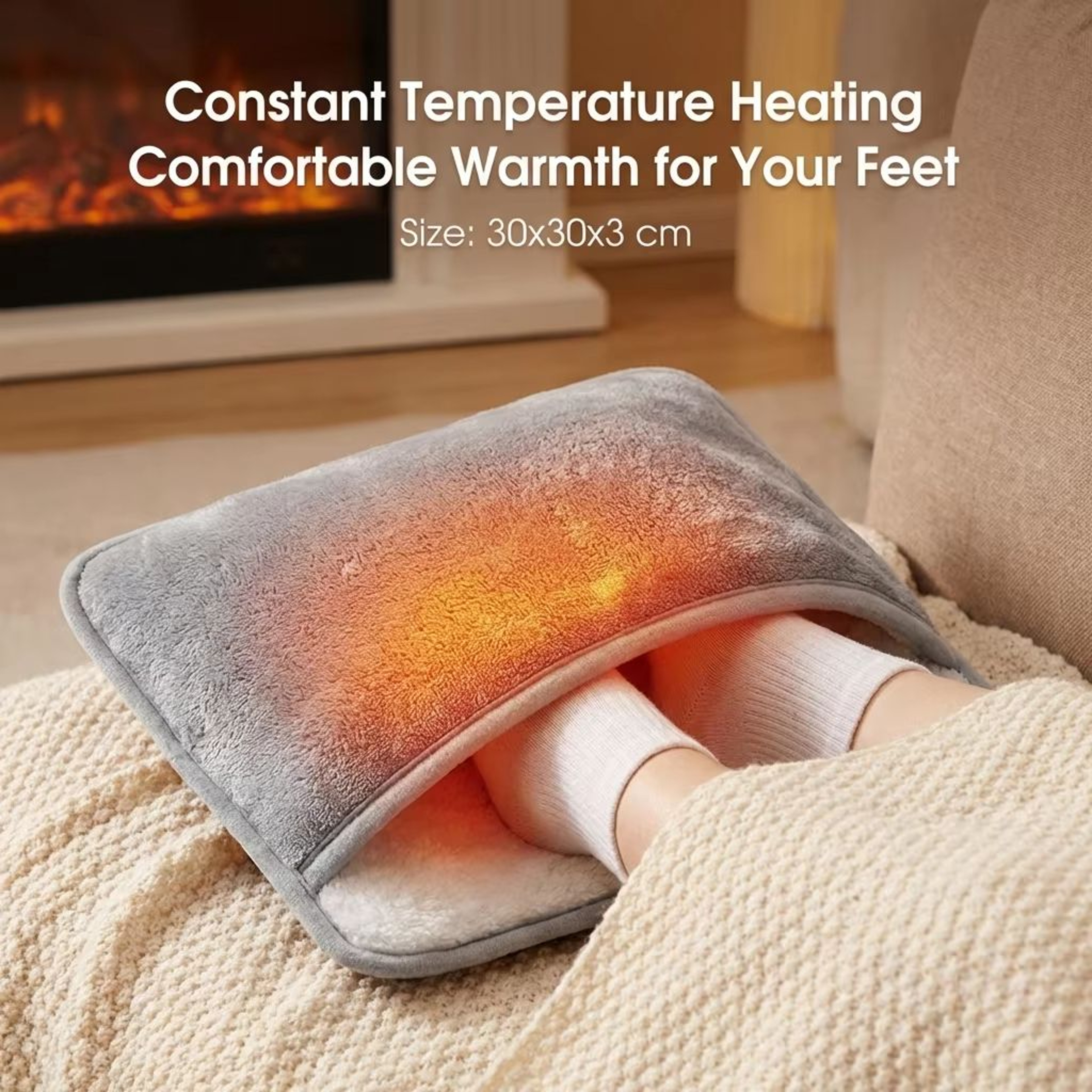 USB Electric Foot Warmer Heating Pad With Plush Washable Cover 5