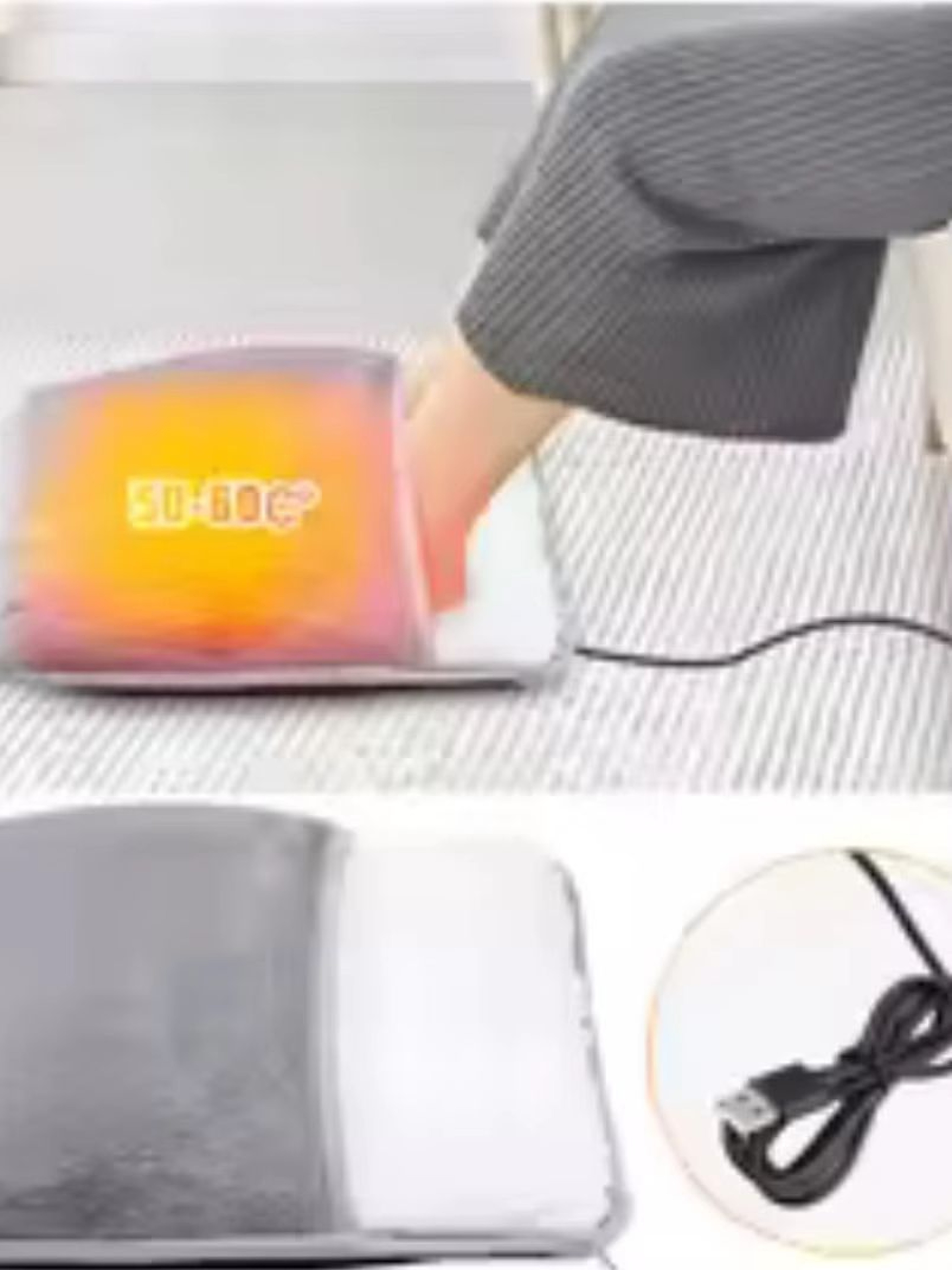 USB Electric Foot Warmer Heating Pad With Plush Washable Cover 6