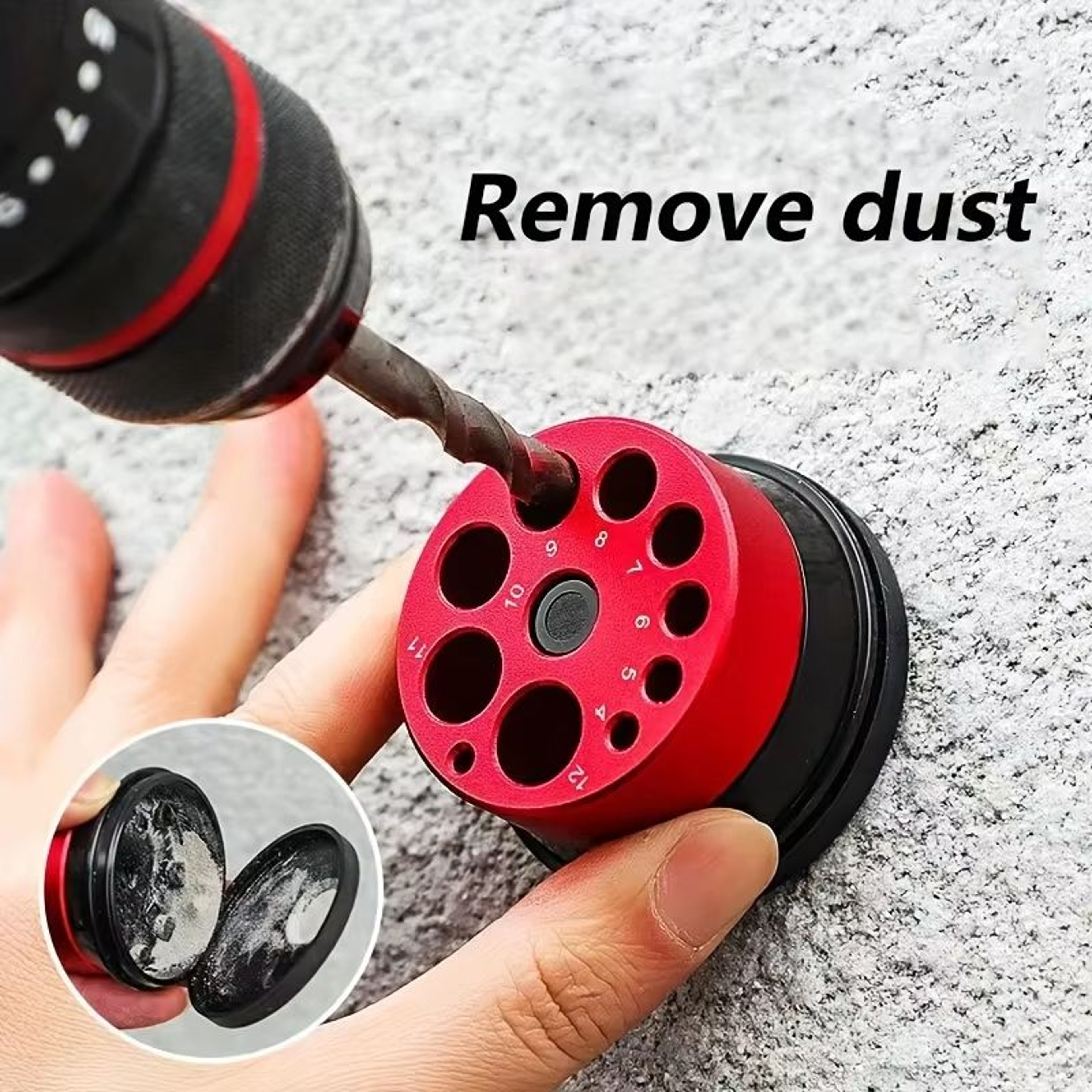 Red Drill Dust Extractor Attachment For Clean And Precise Drilling 0