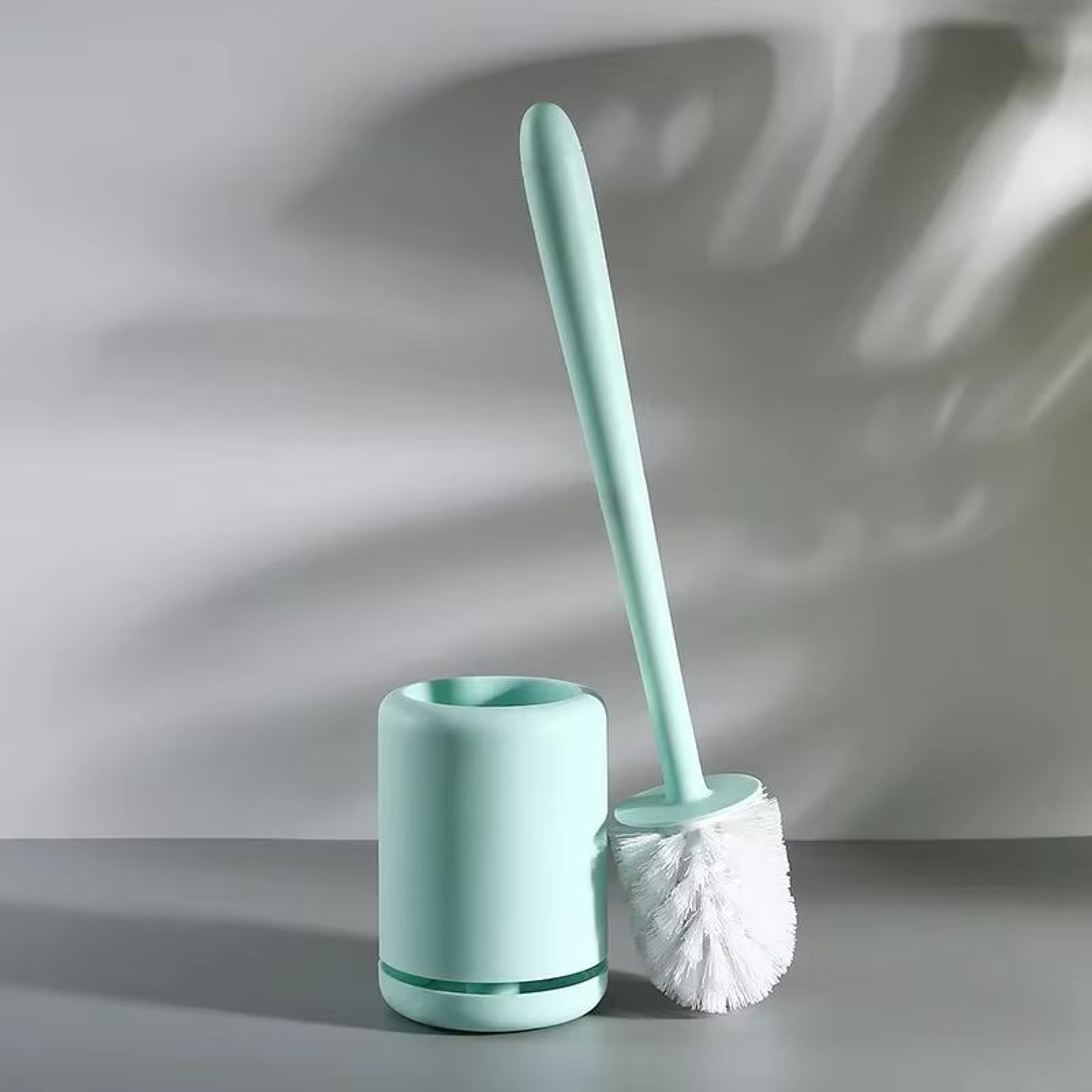 Punch Free Wall Mounted Toilet Brush Set With Long Handle And Quick Dry Base 9