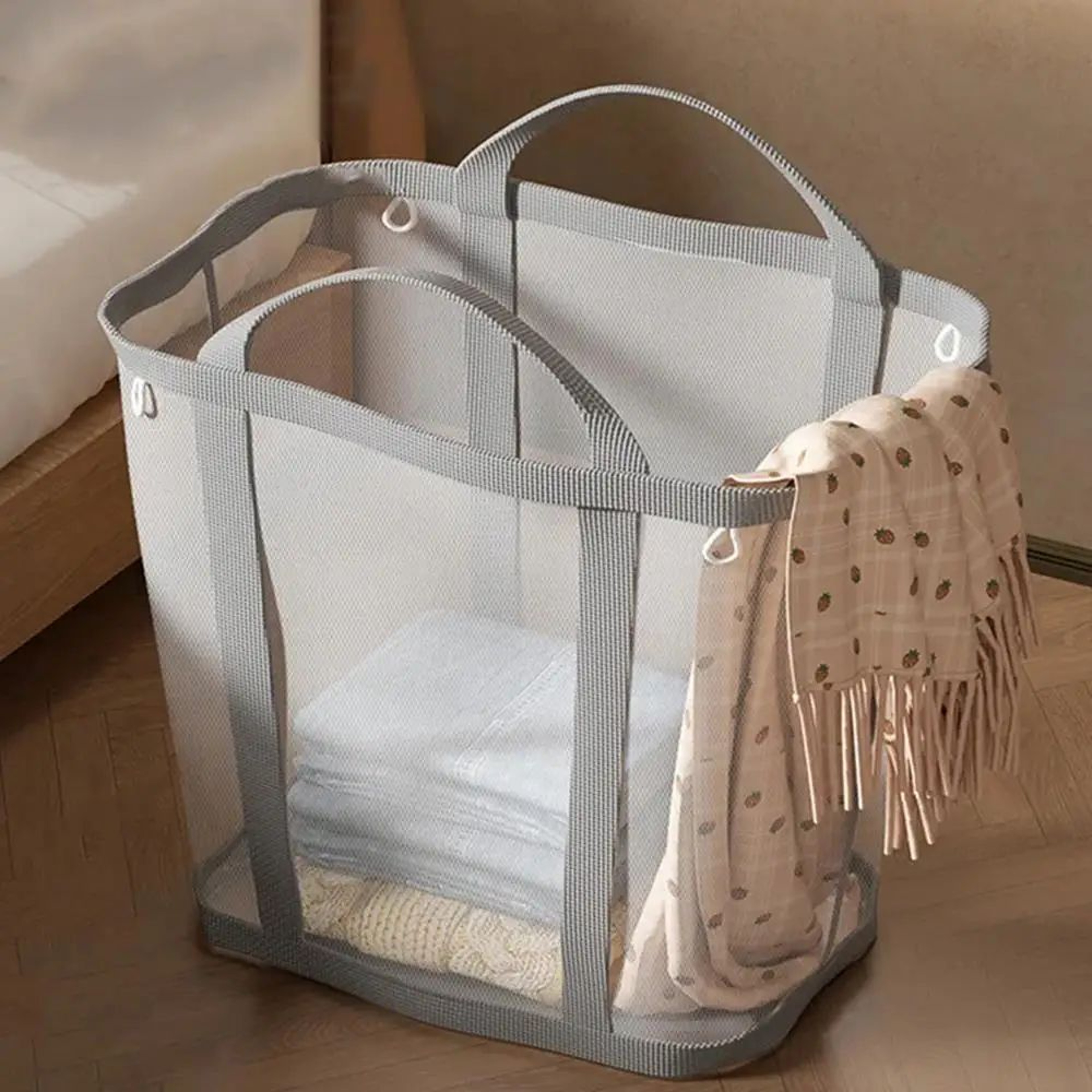 FlexiFold Laundry Basket Bag With Handles For Clothes And Toy Storage 4