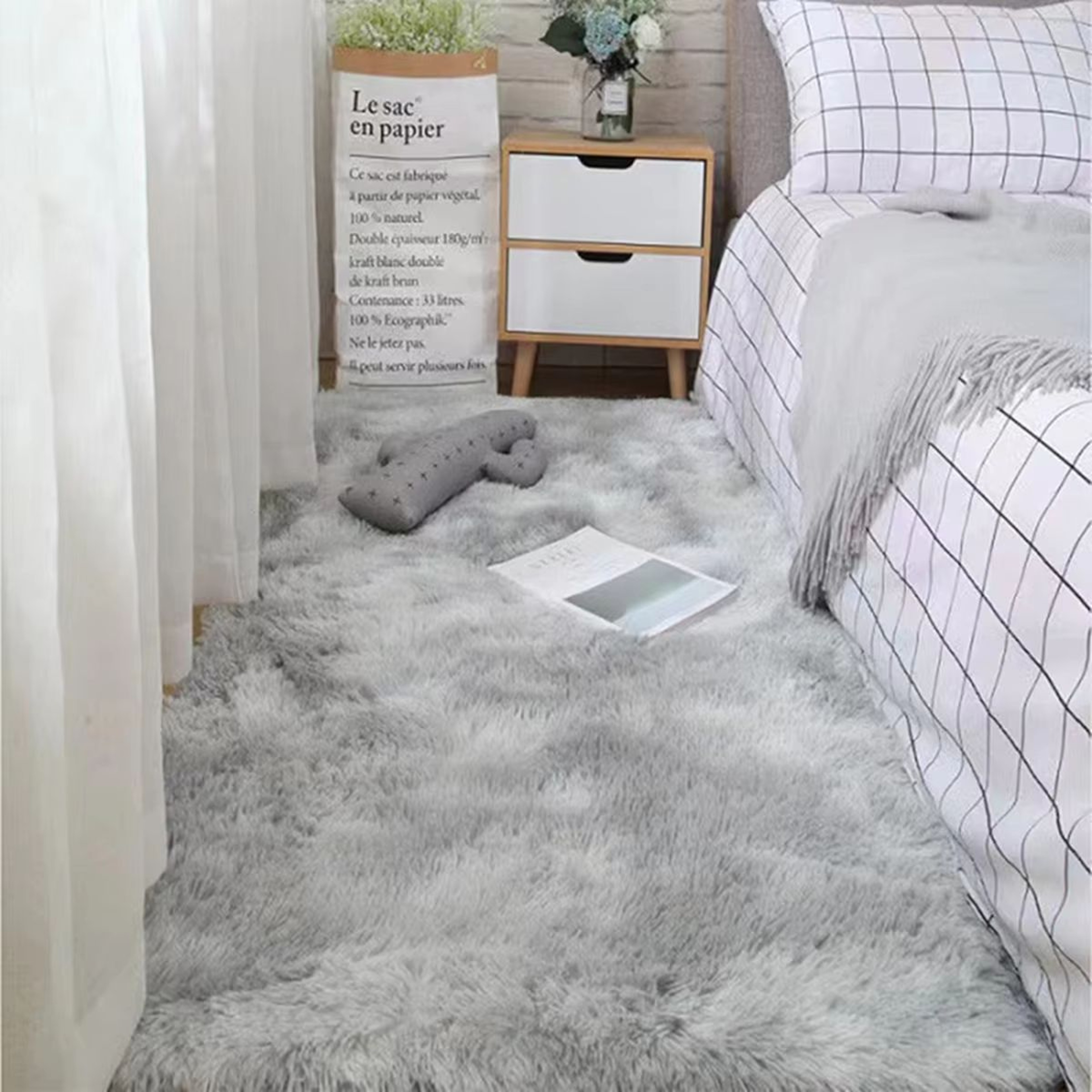 Cozy Tie Dye Fluffy Shag Area Rug For Bedroom And Living Room 8