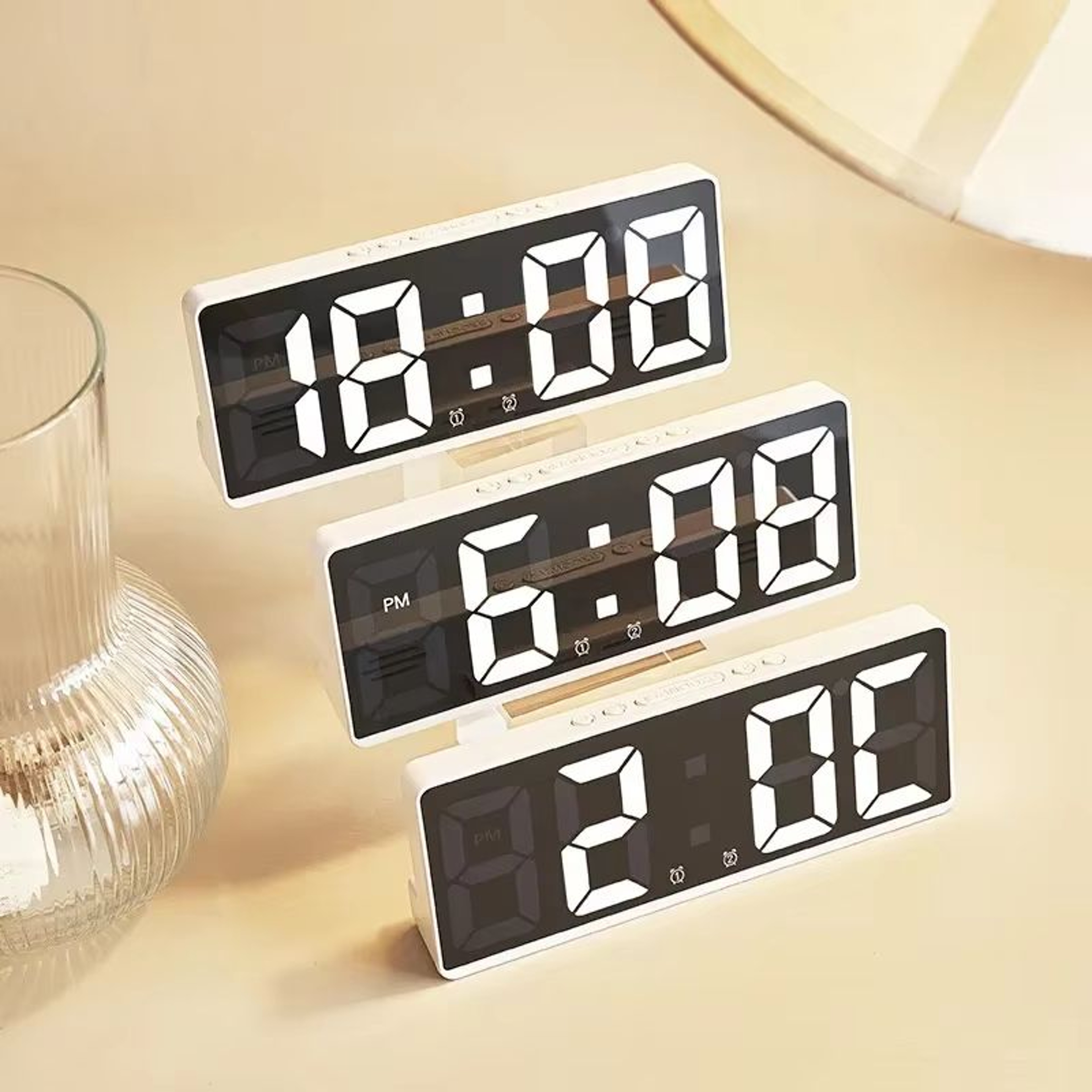 Smart Voice Control LED Digital Alarm Clock With Temperature  Snooze 3