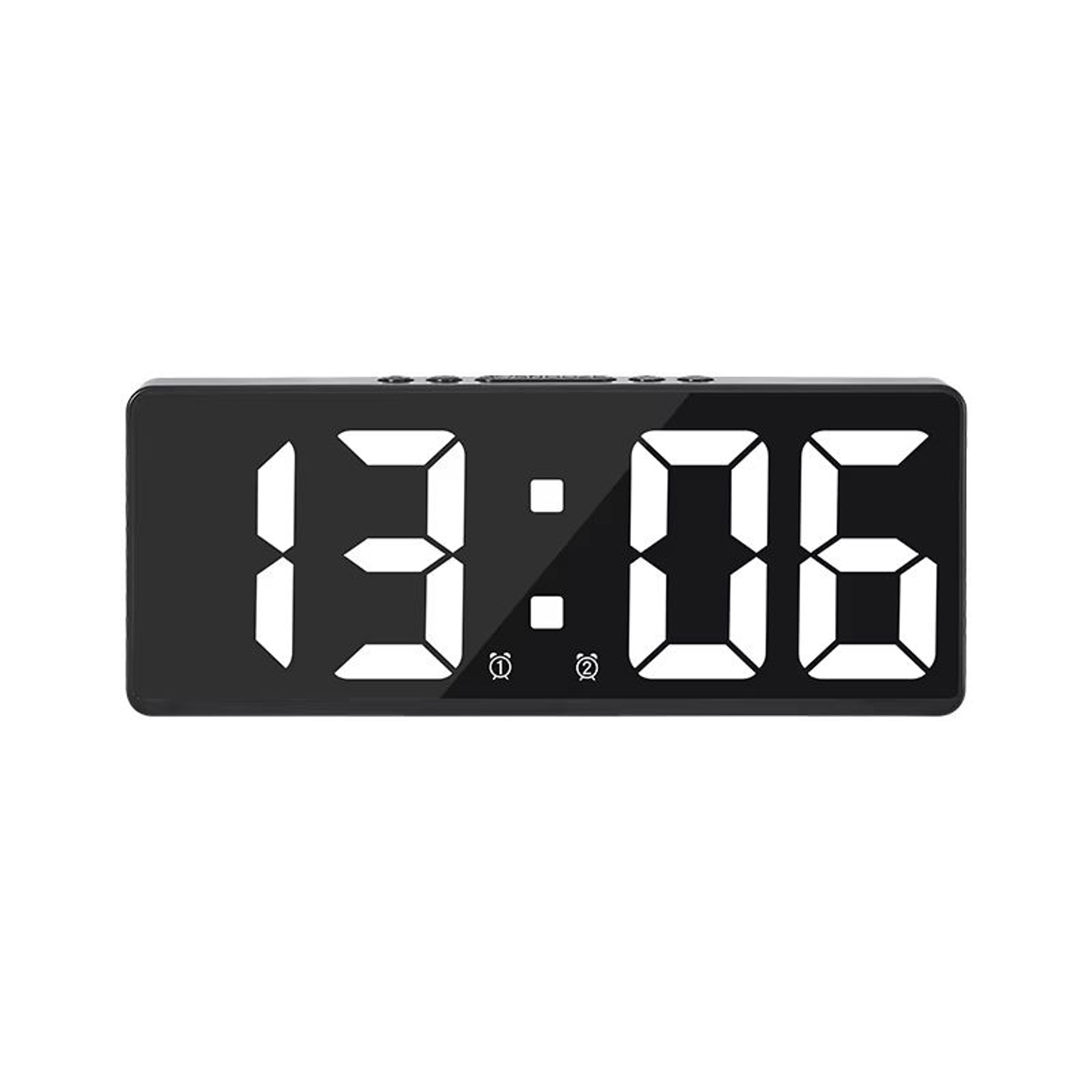Smart Mirror LED Alarm Clock With Voice Control Snooze And Night Mode 11