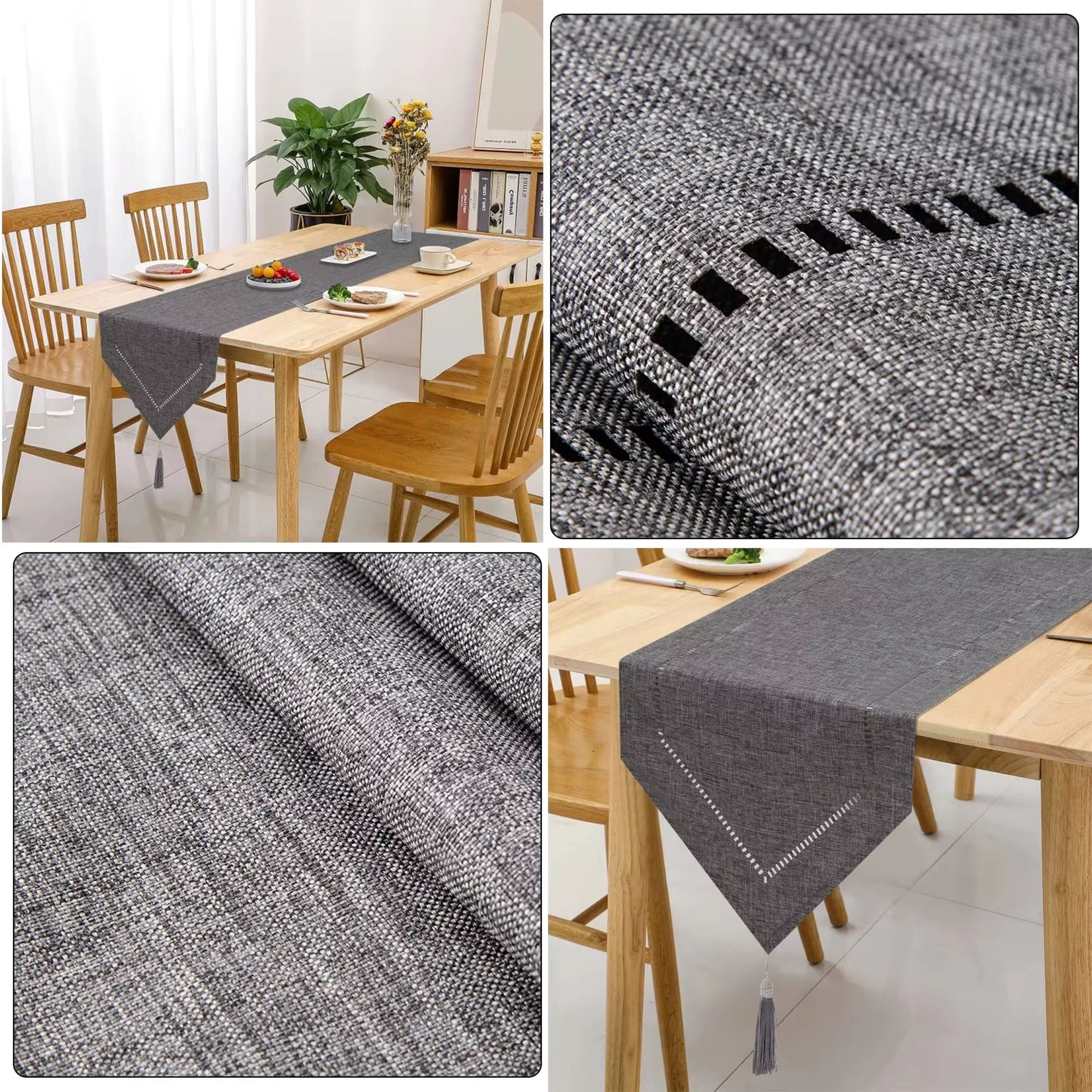 Modern Linen Table Runner For Dining Table Elegant Solid Color Table Decor 4