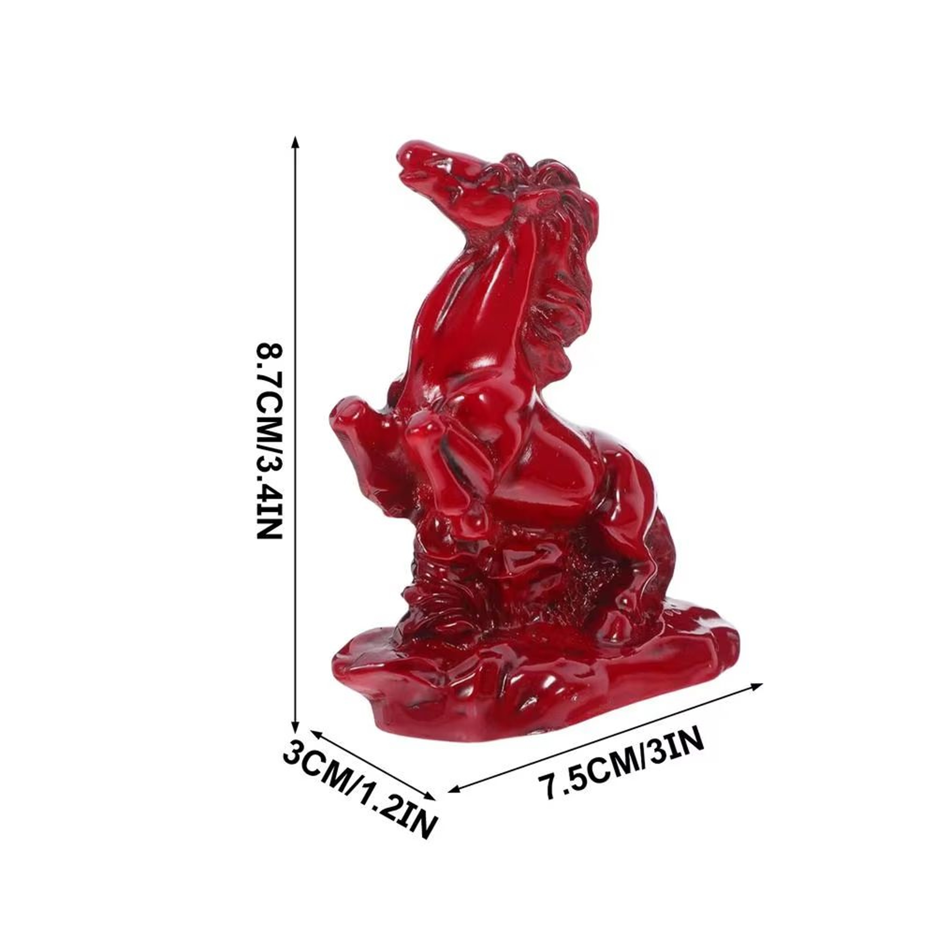 2026 Feng Shui Red Horse Statue Wealth  Success Resin Desk Ornament 6