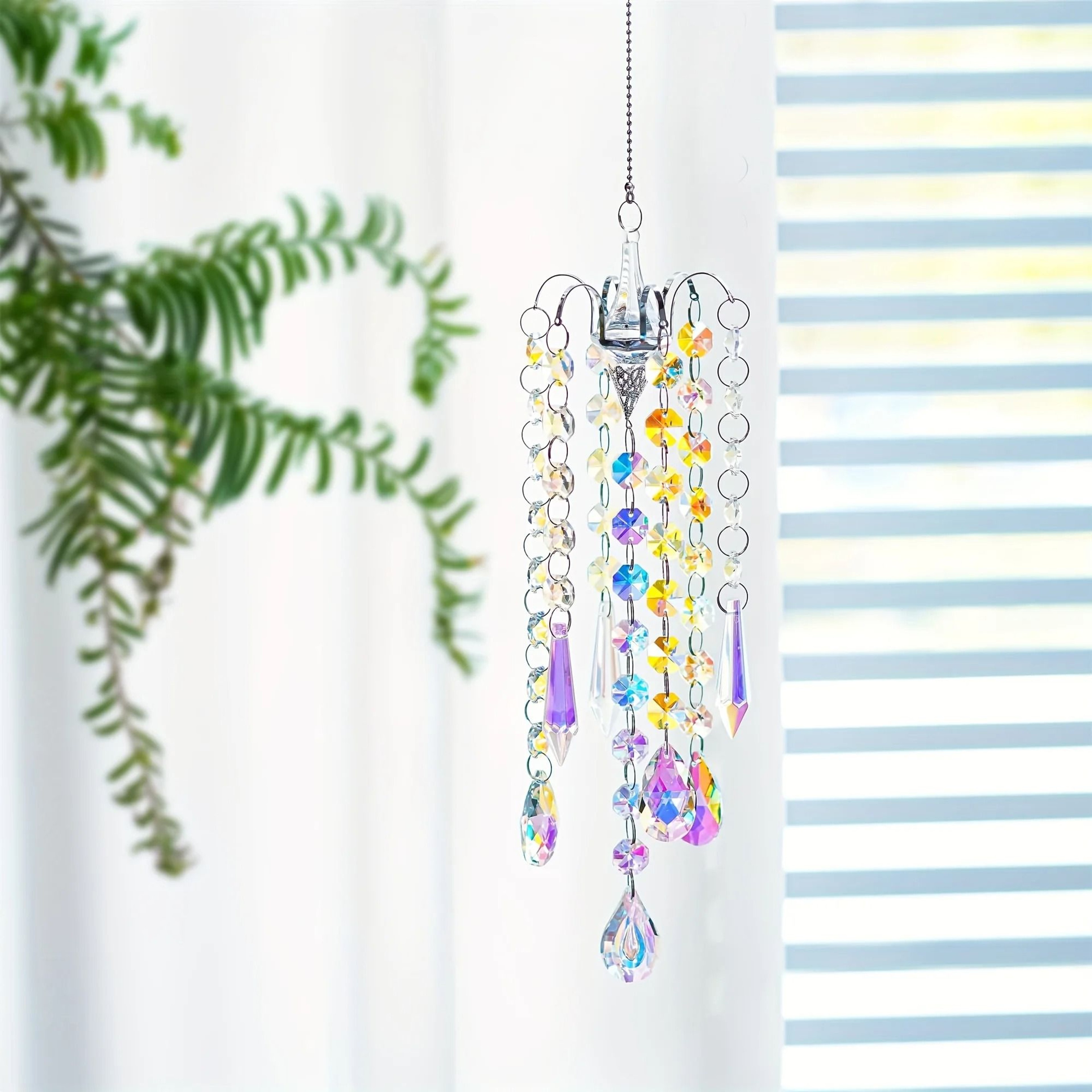 Crystal Chandelier Wind Chimes Suncatcher  Rainbow Prism Hanging Window Decor 3