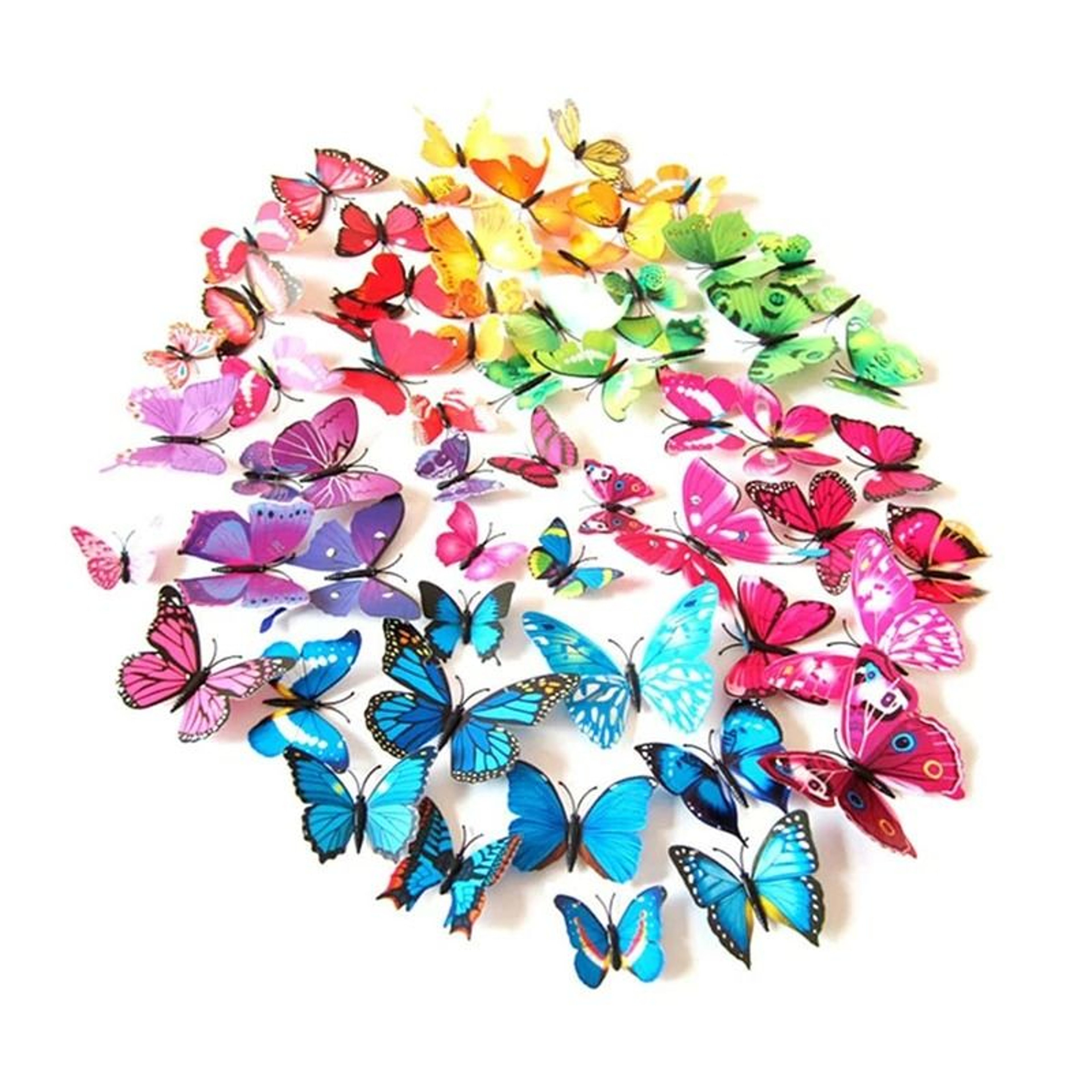 3D Butterfly Magnetic Decor Set  Colorful PVC Fridge And Wall Stickers 12PCS 6