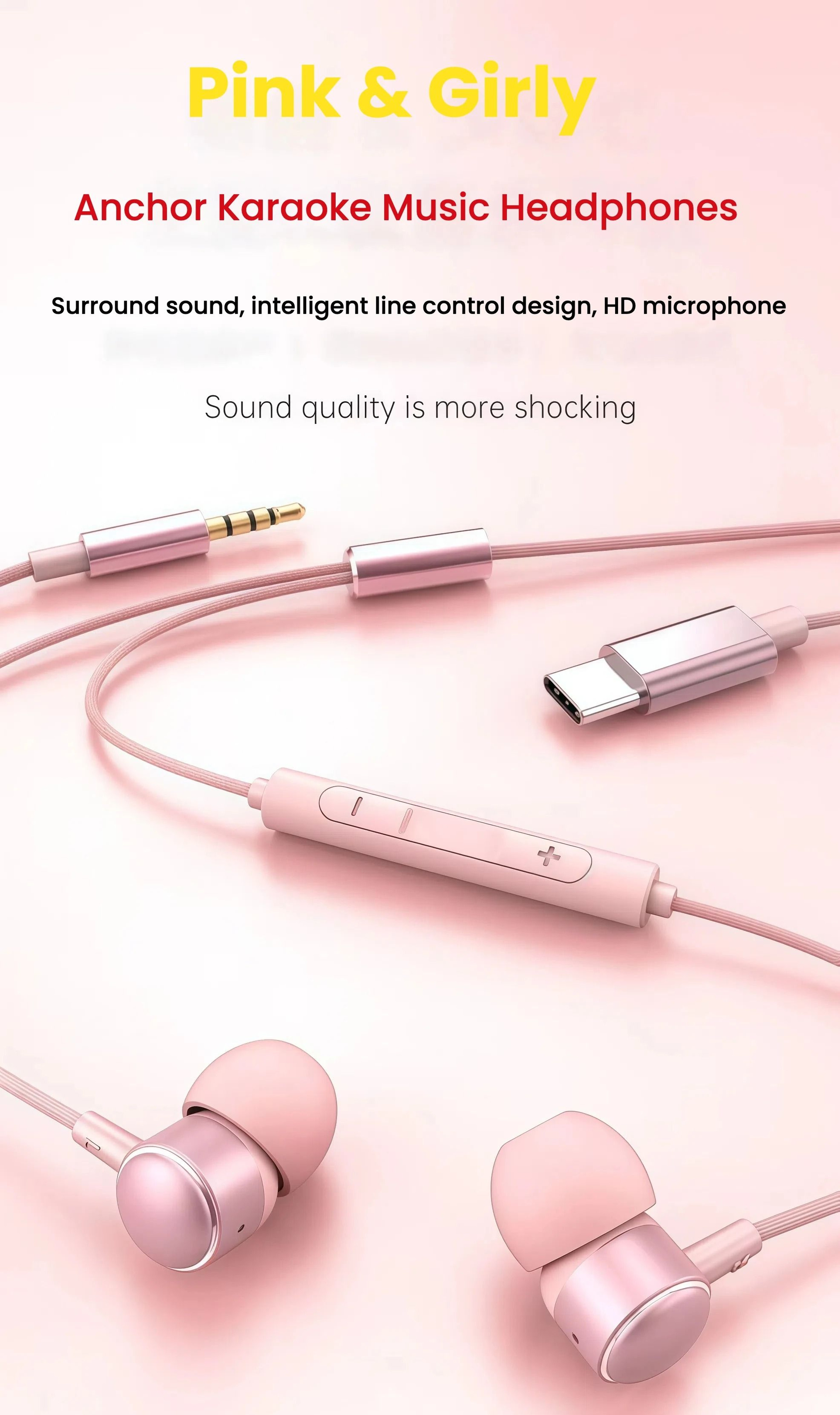Universal HiFi USBC Wired Earbuds With Digital Chip And 12M Cable 3