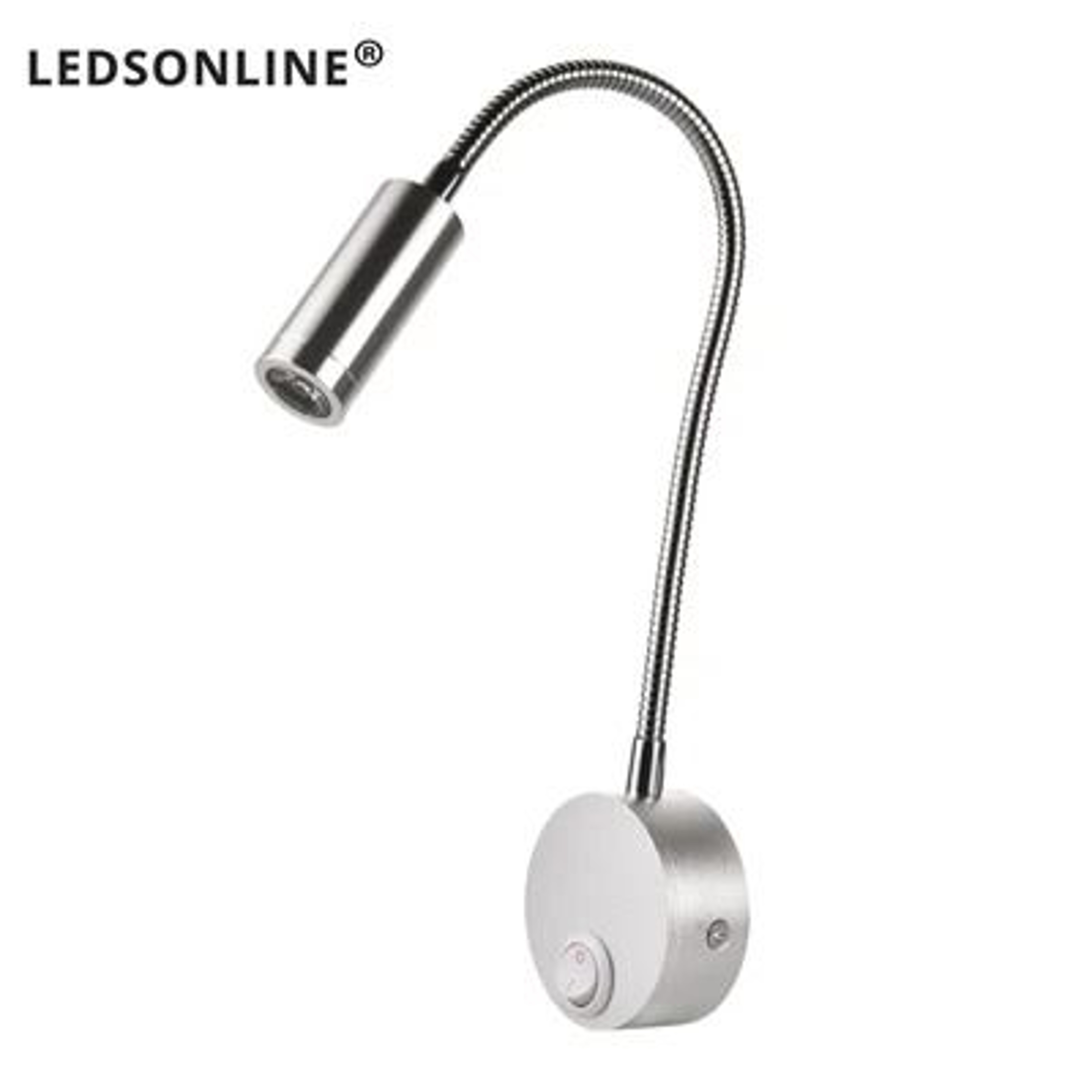 Flexible 3W LED Gooseneck Wall Reading Light Clamp Bedside Lamp With Switch 7