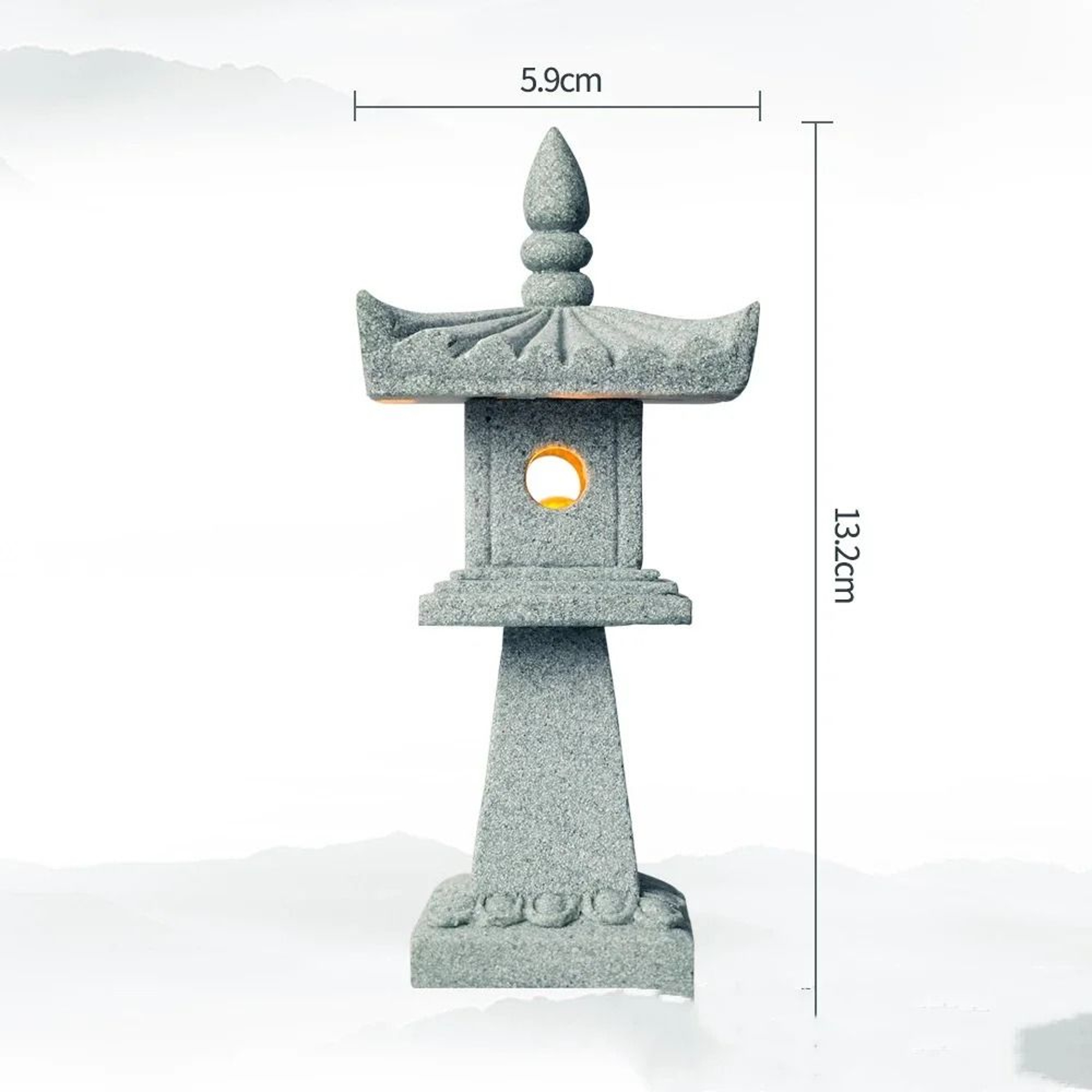 Mini Pagoda Lantern Light Zen Garden Statue For Bonsai  Micro Landscapes 12