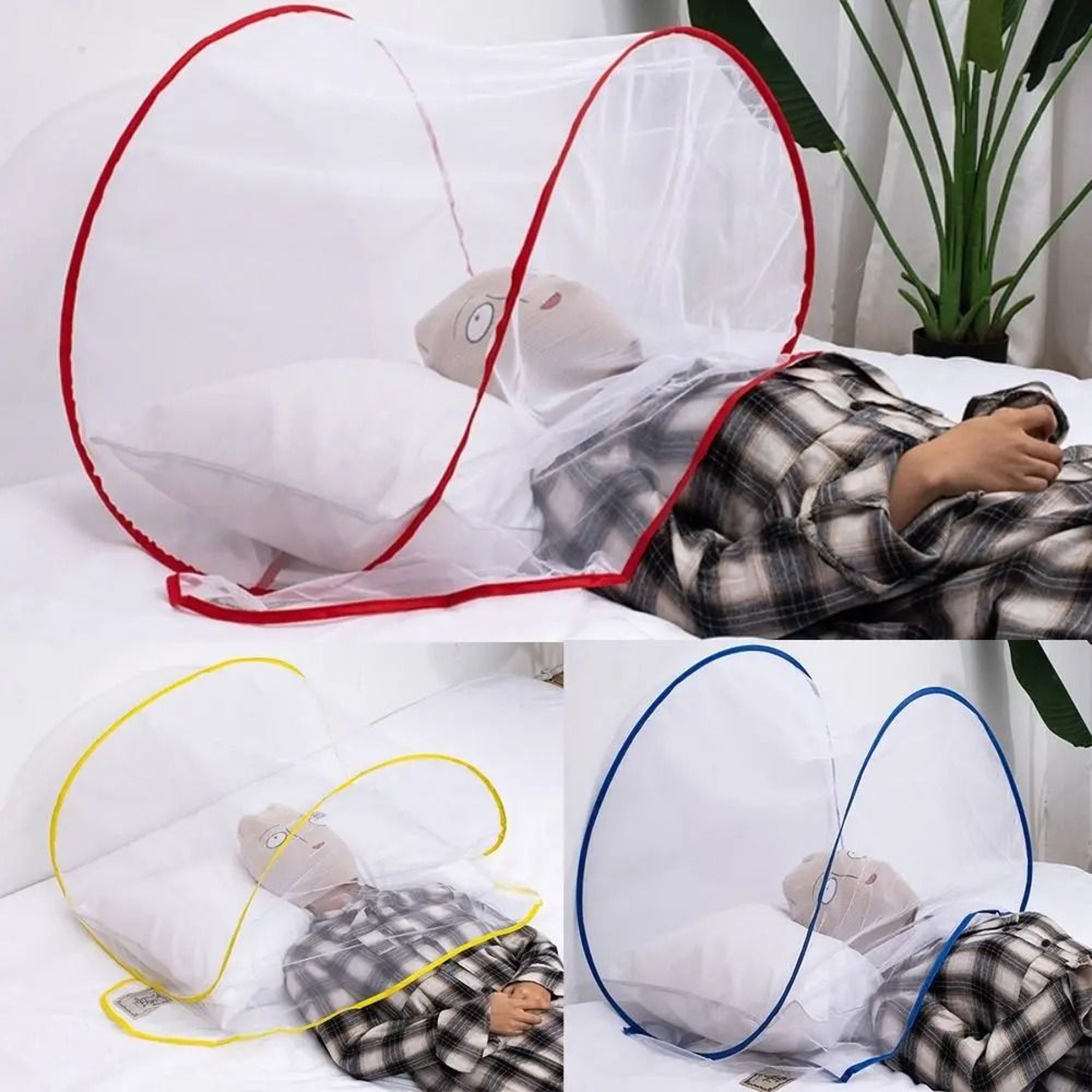 Portable PopUp Mini Mosquito Net Head Cover Lightweight Foldable Face Protection Net 2