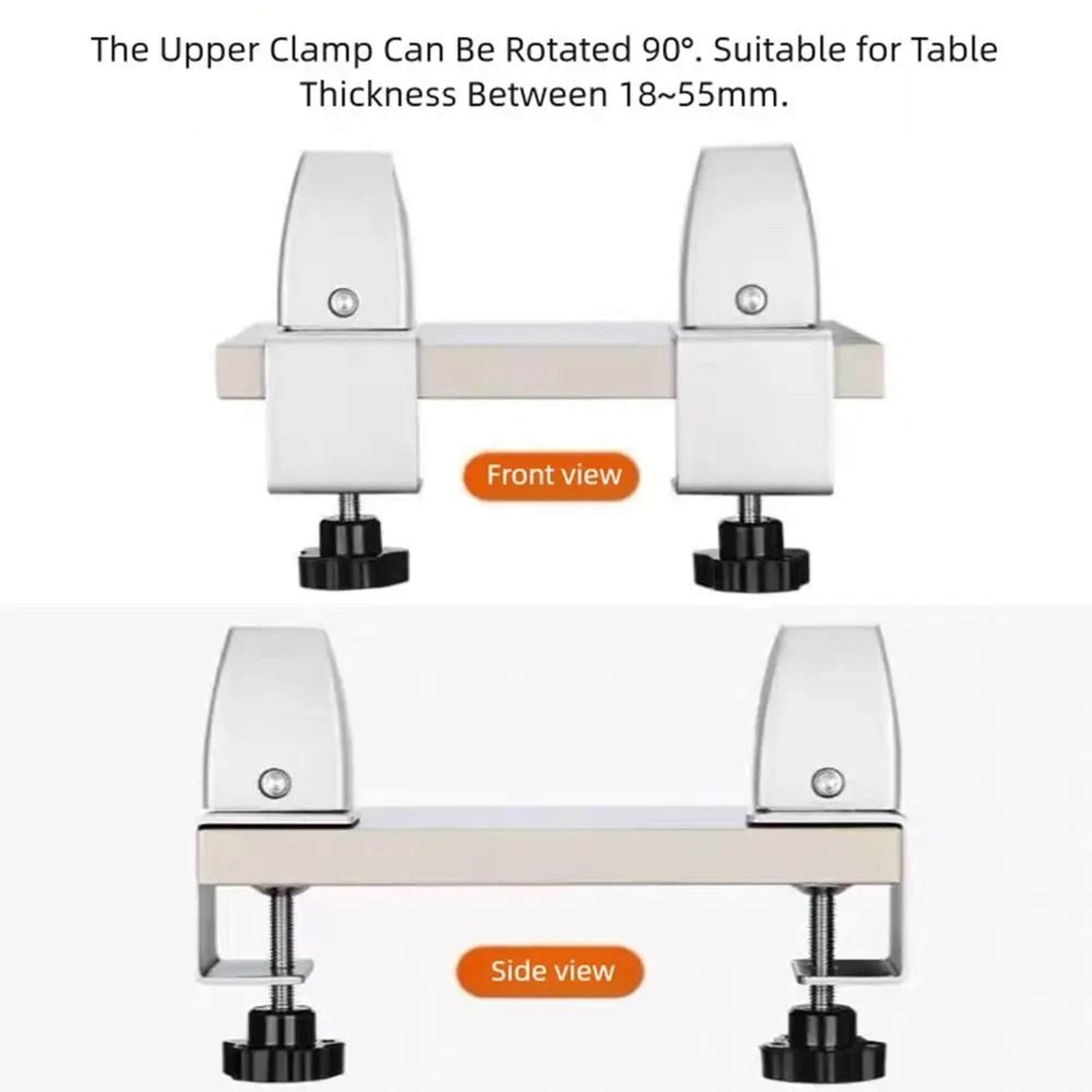 Adjustable Aluminum Desk Partition Clamp Glass Divider Clip Black White Silver 1