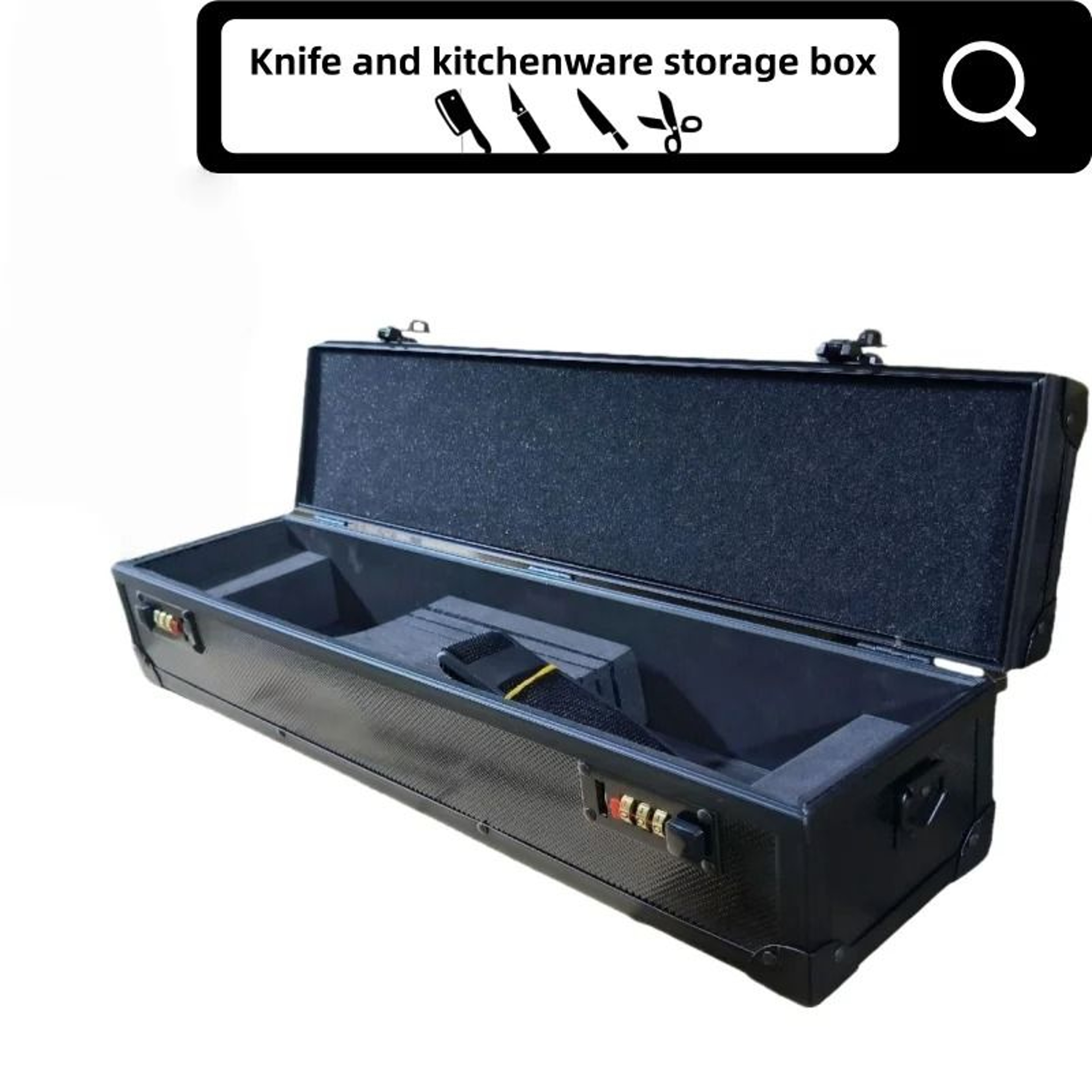 Lockable Chef Knife Storage Case Aluminum Hard Shell Knife Organizer Box For Safe Travel And Storag 9