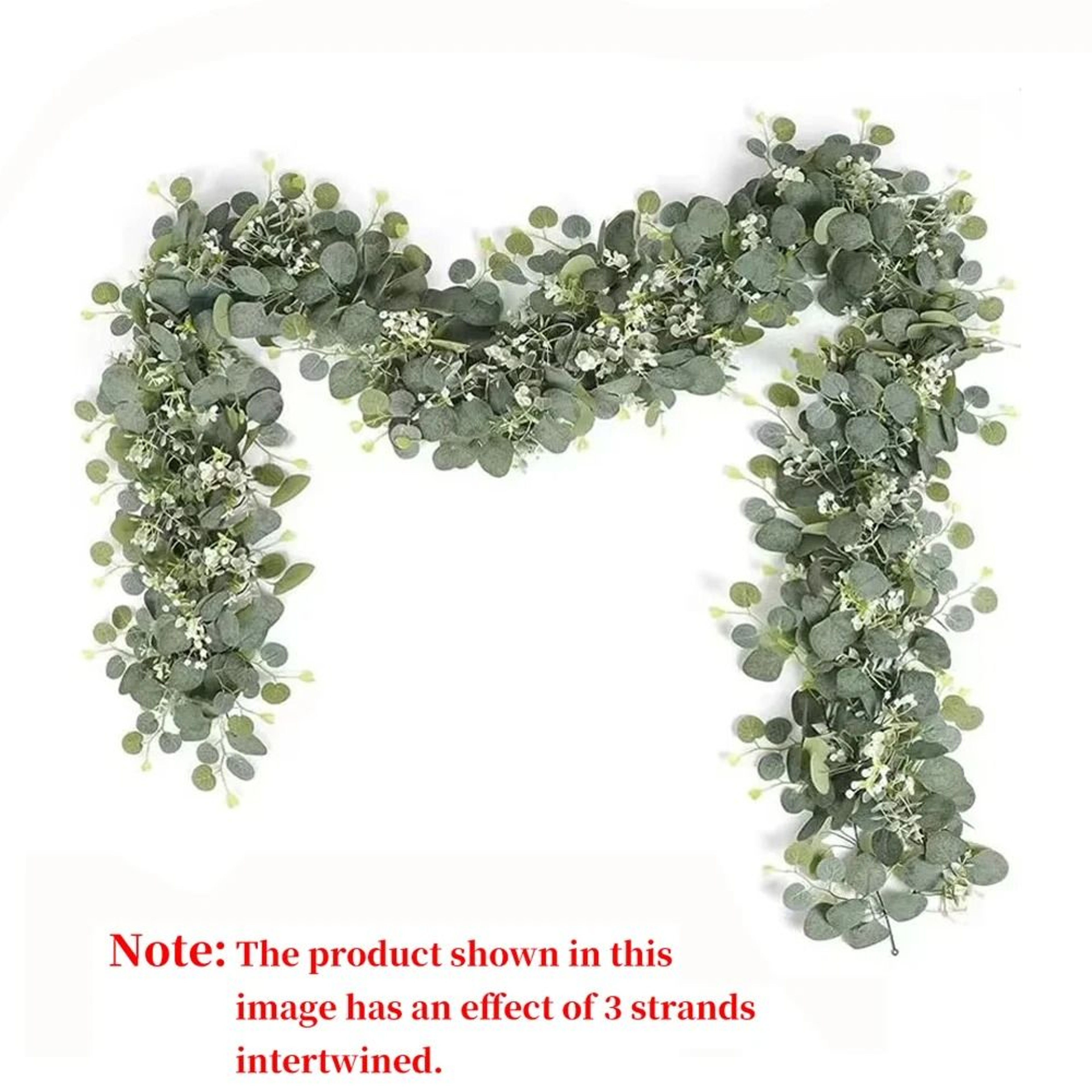 Artificial Eucalyptus Garland With White Flowers And Berries For Wedding And Home Decor 0