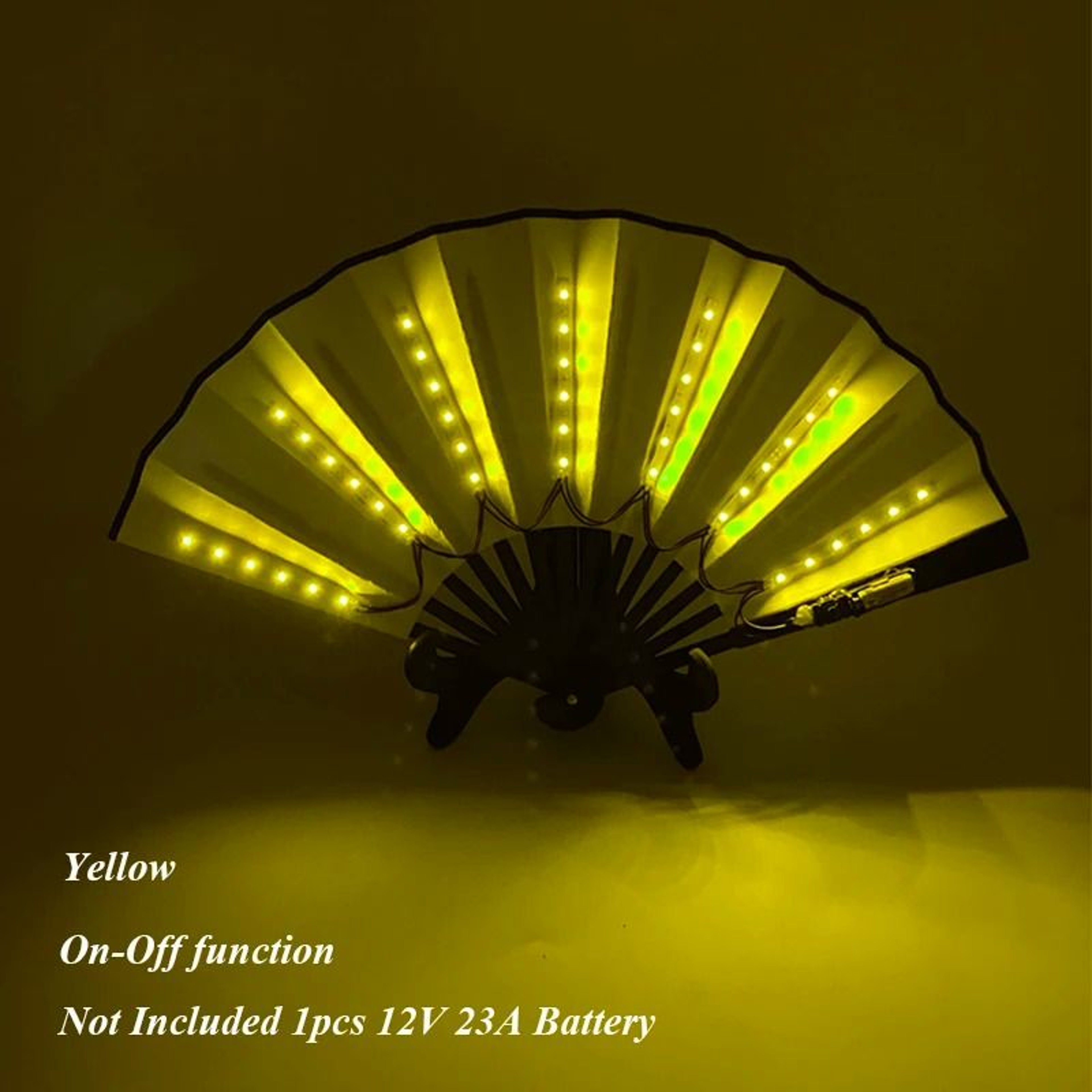 LED Neon Folding Rave Fan  Luminous Party Hand Fan For Festivals  Events 4