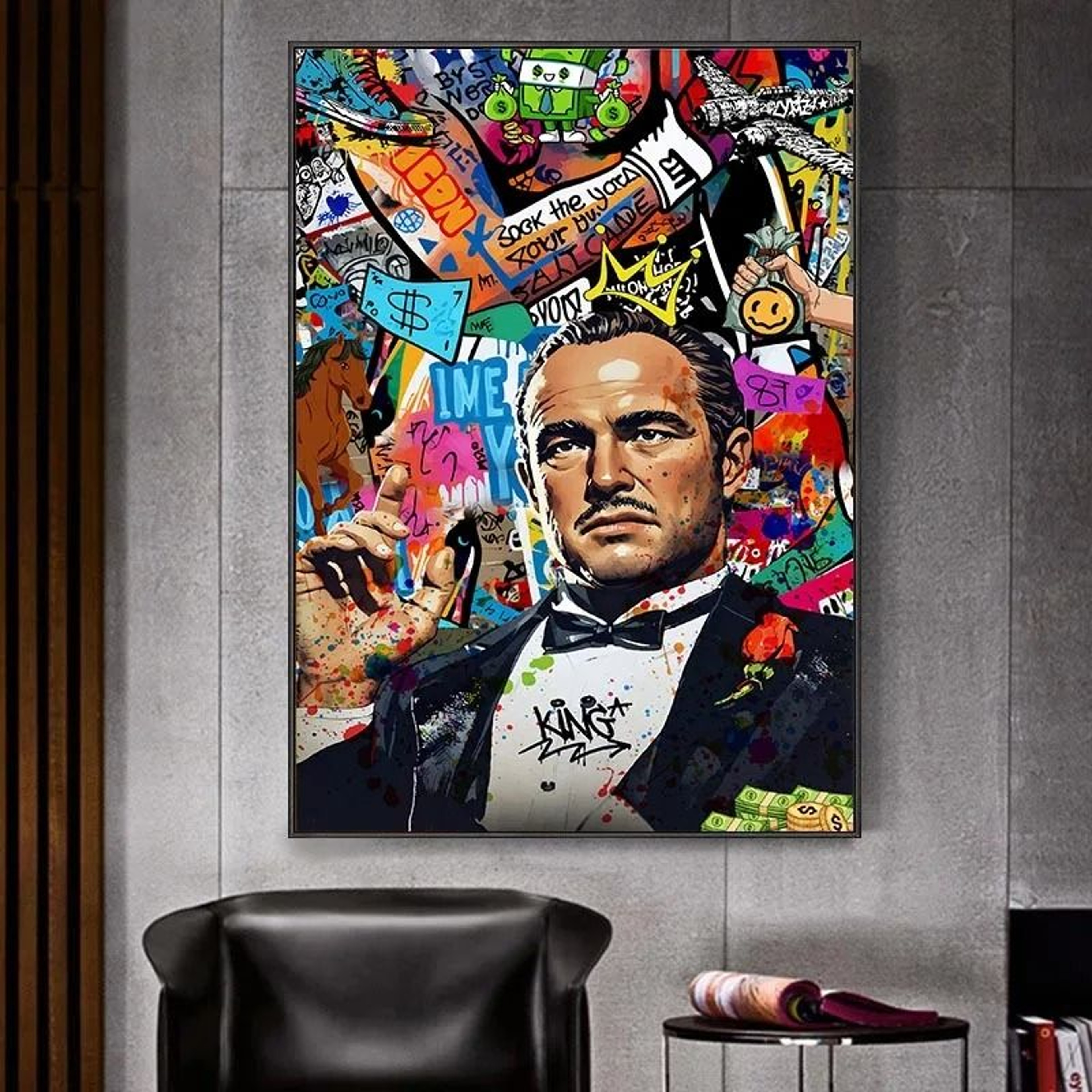 Retro 80s Gangster Graffiti Canvas Wall Art Print For Urban Street Style Decor 4