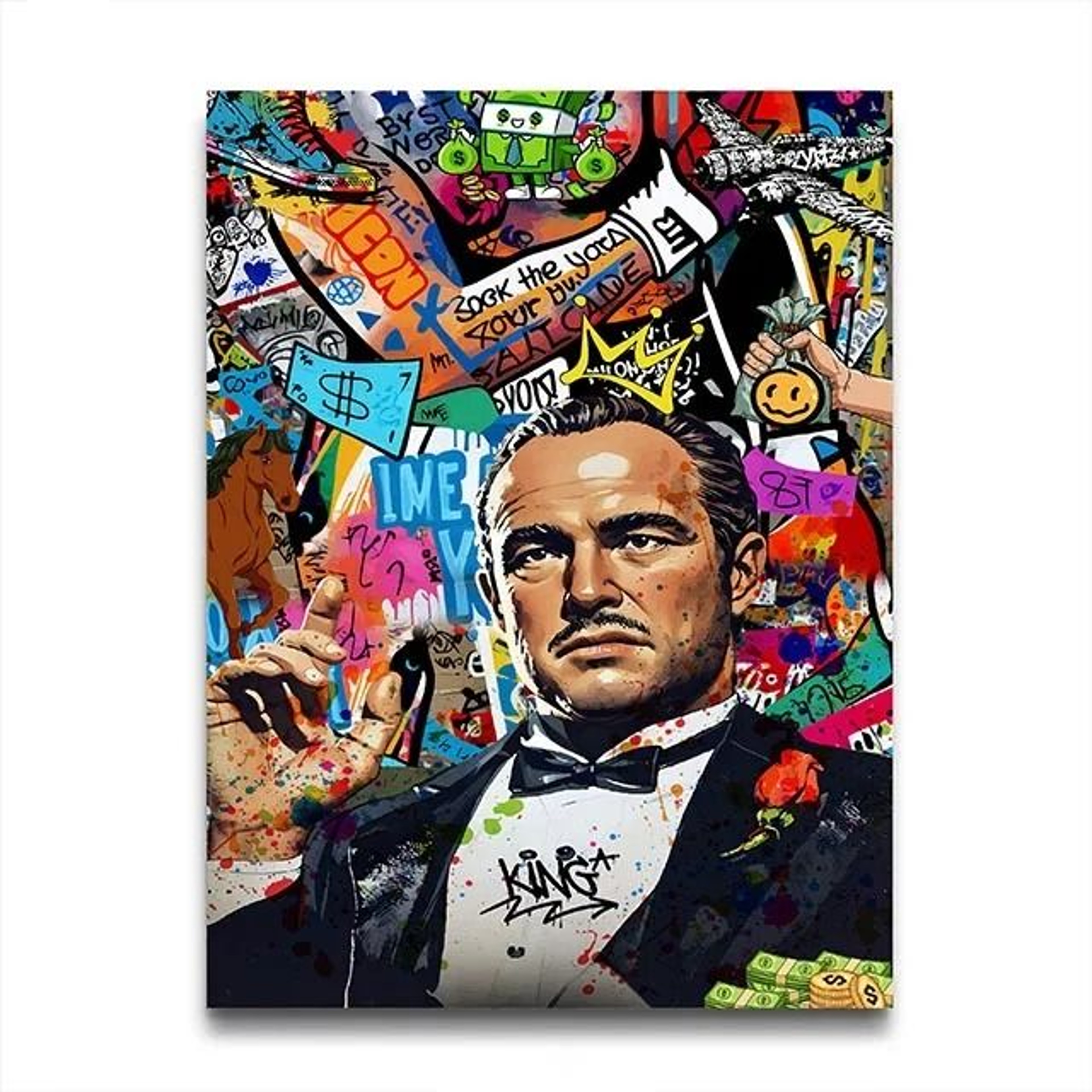 Retro 80s Gangster Graffiti Canvas Wall Art Print For Urban Street Style Decor 12