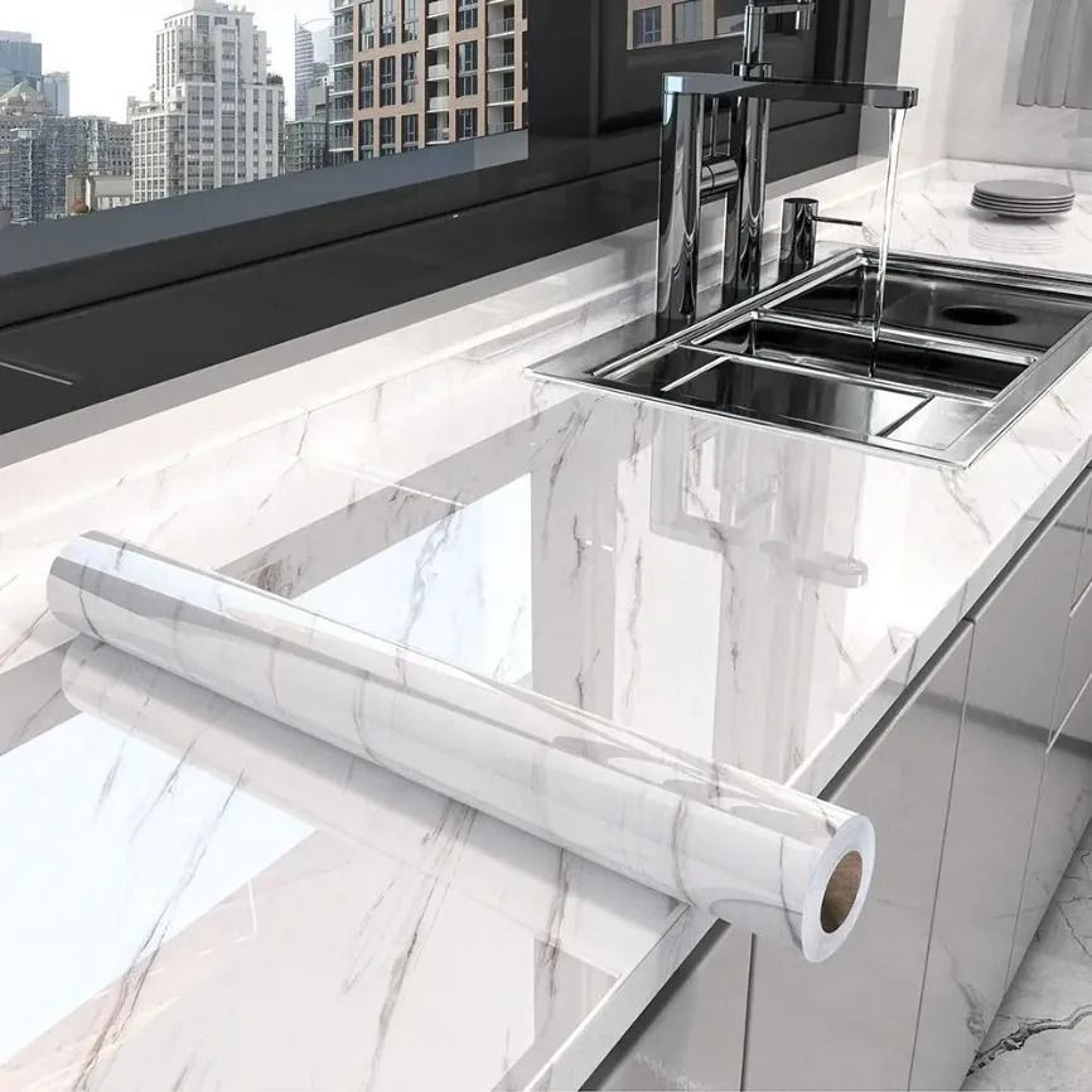 Waterproof Marble Peel And Stick Wallpaper  Modern SelfAdhesive Kitchen  Bathroom Contact Paper 7