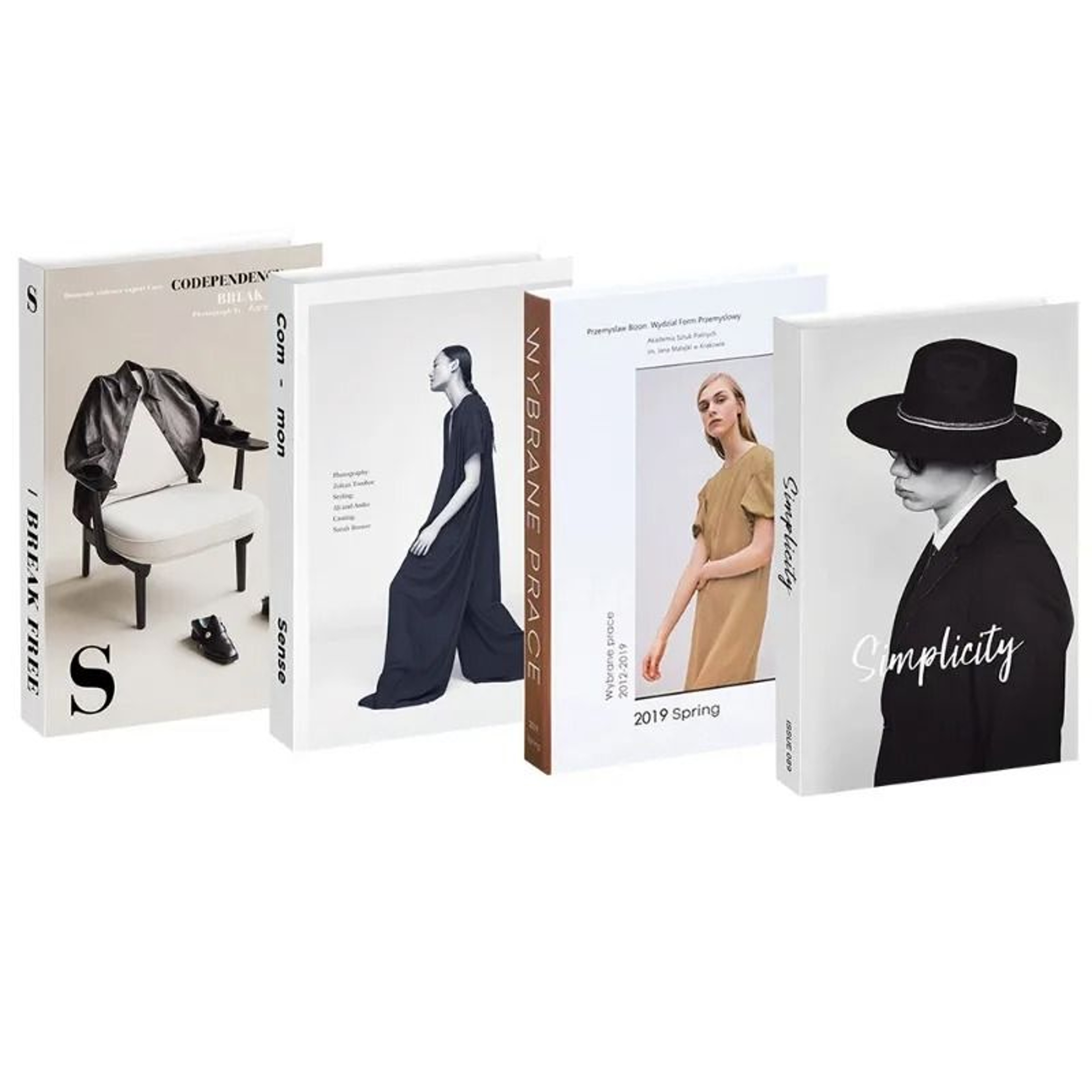 Modern Aesthetic Faux Book Set For Coffee Table  Bookshelf Decor 4pcs 3