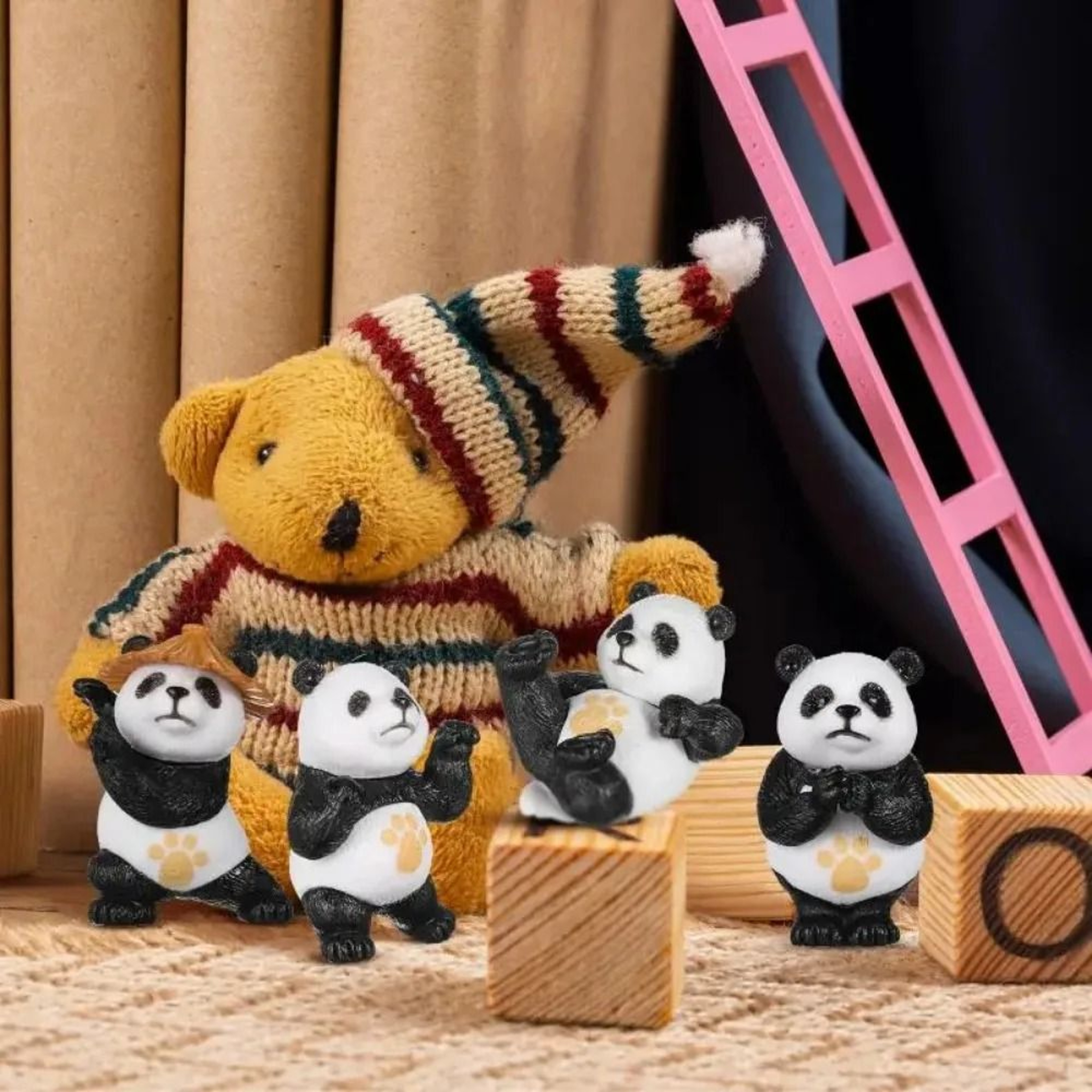 Cute Mini Kung Fu Panda Figurine For Desk Bonsai  Fairy Garden Decor 2