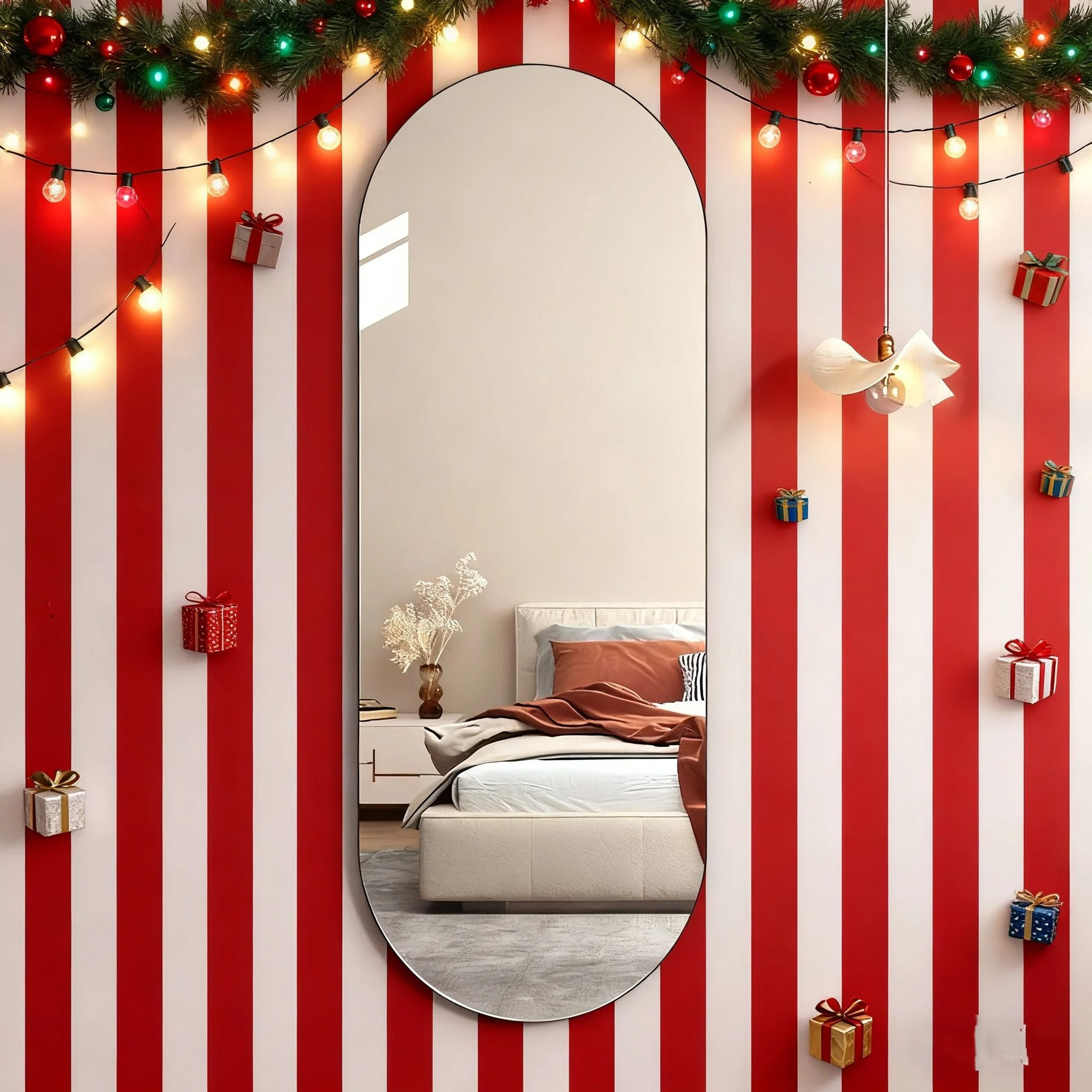 Frameless Arched Acrylic Wall Mirror SelfAdhesive FullLength Decor 2mm Thick 3